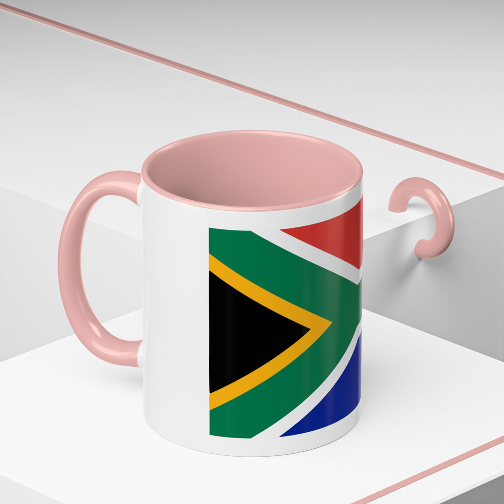South Africa Flag Accent Coffee Mug — 11/15oz Patriotic Ceramic Cup