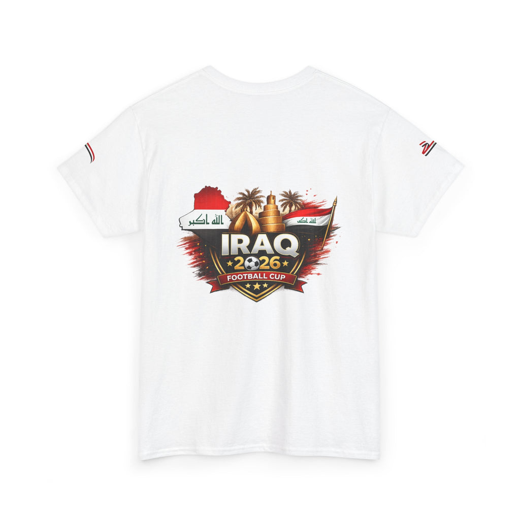 Iraq 2026 Football Cup T-Shirt – Iraq Flag Brushstroke & 'Allah Akbar' Design