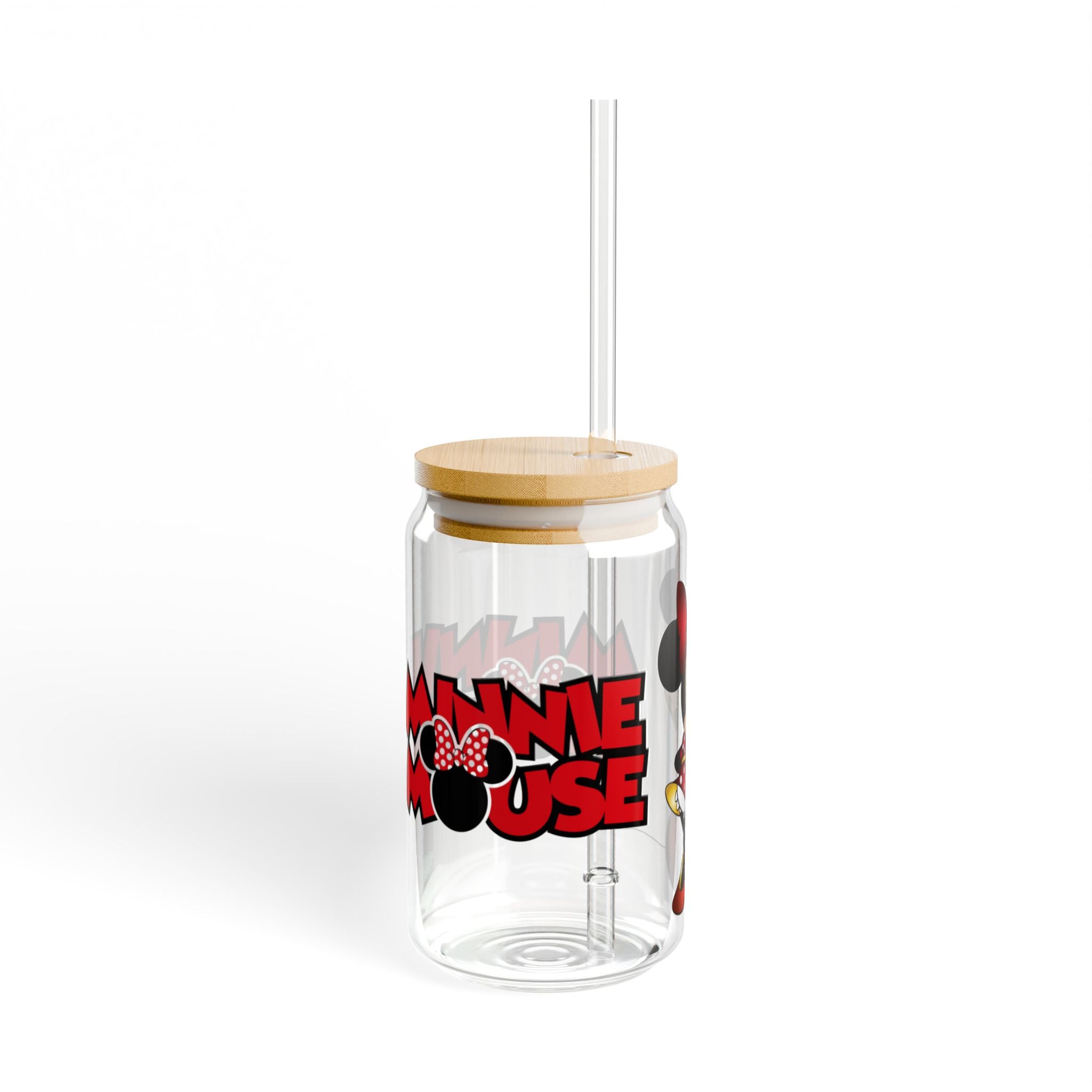 Minnie Mouse 16oz Sipper Glass with Bamboo Lid & Straw