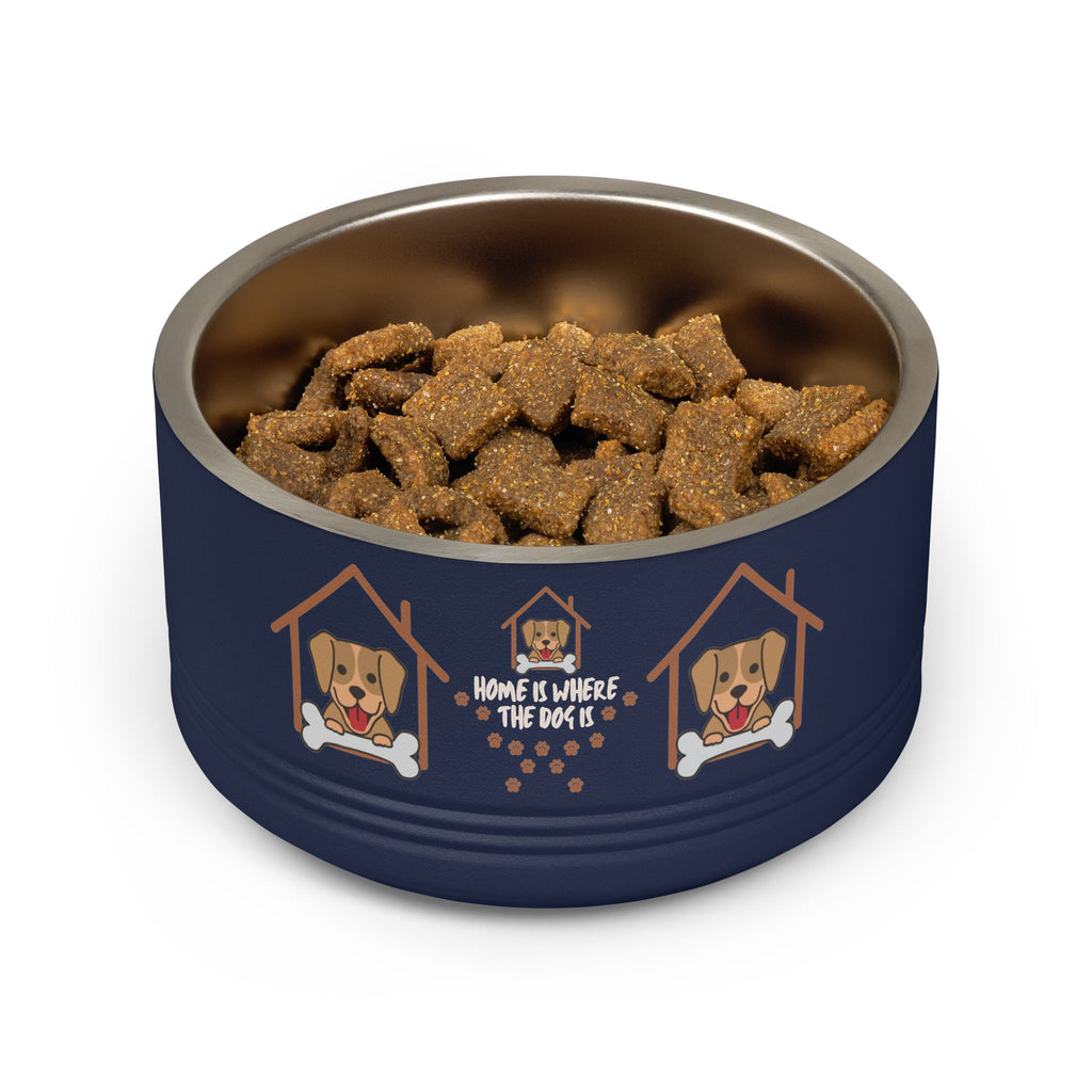 Dog Bowl — "Home Is Where The Dog Is" 18oz Stainless Pet Bowl