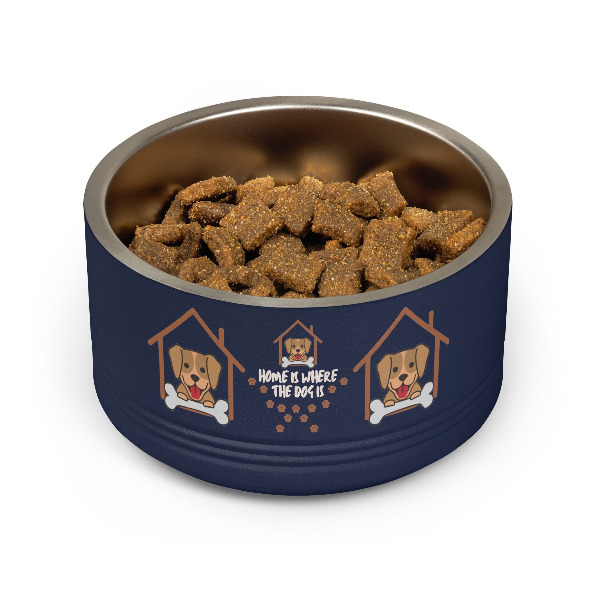 Dog Bowl — "Home Is Where The Dog Is" 18oz Stainless Pet Bowl