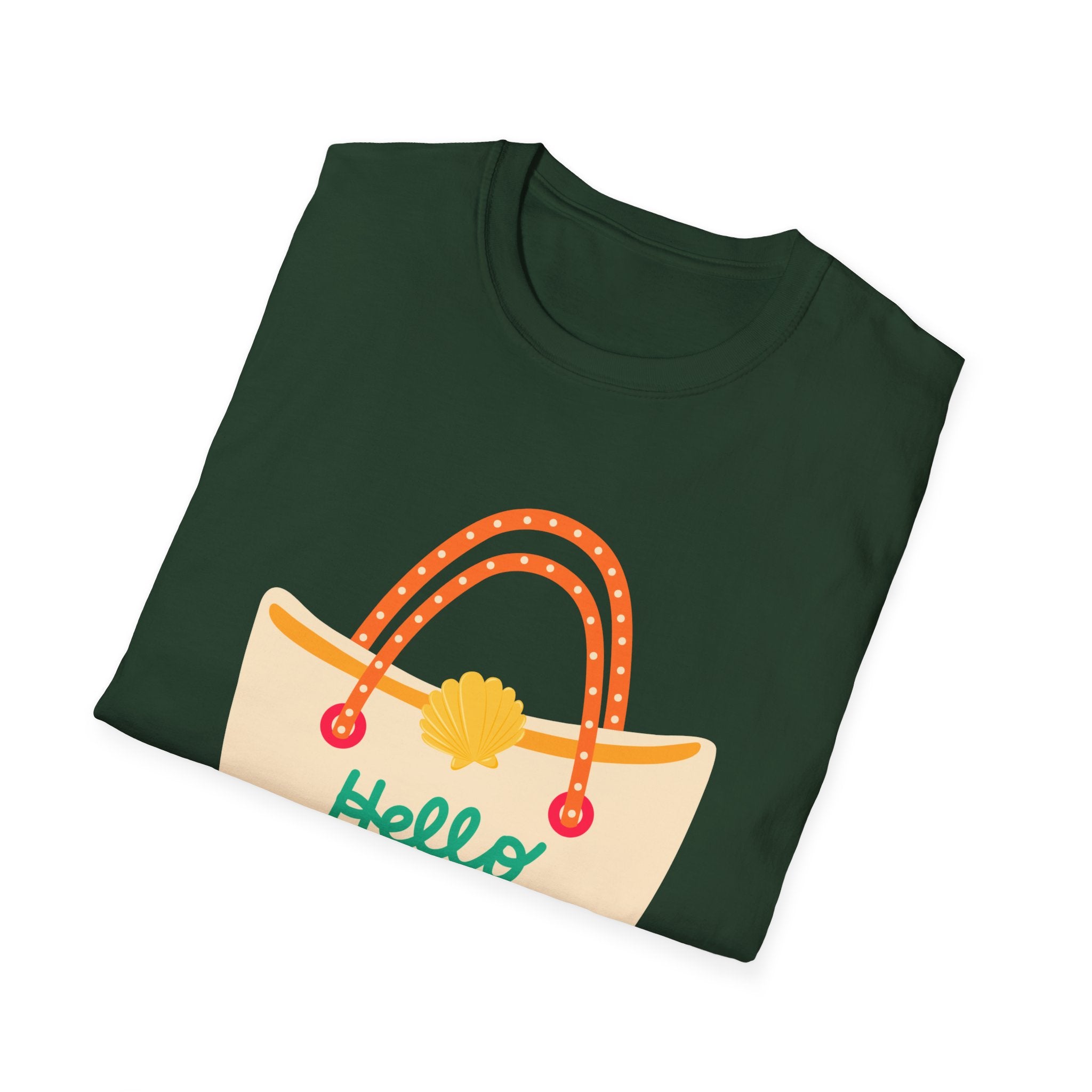 Hello Summer Tote Graphic T-Shirt — "Hello Summer, It’s Vacation Time!"