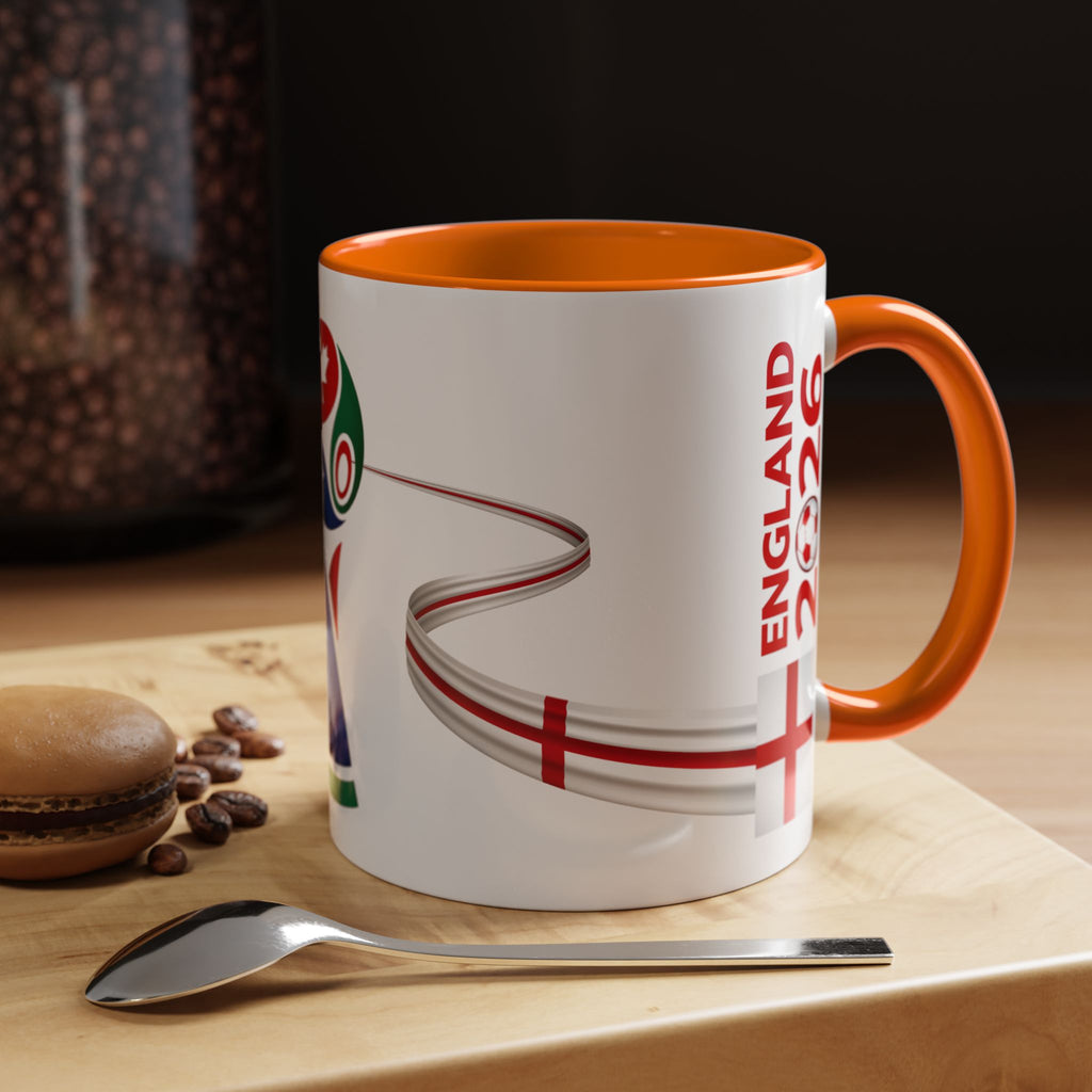 England 2026 Soccer Cup Accent Coffee Mug