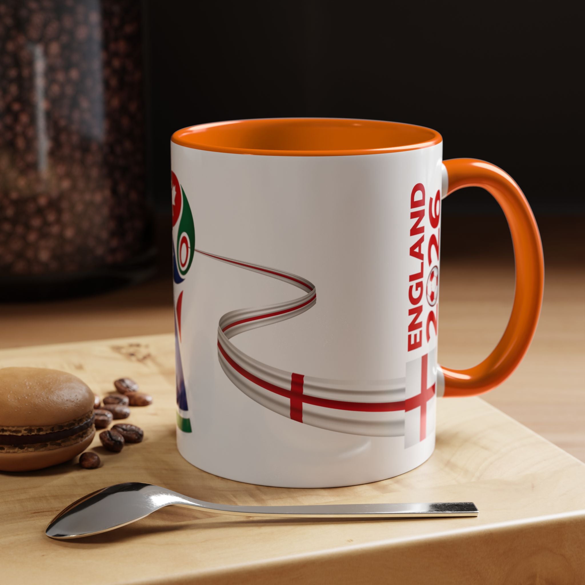 England 2026 Soccer Cup Accent Coffee Mug