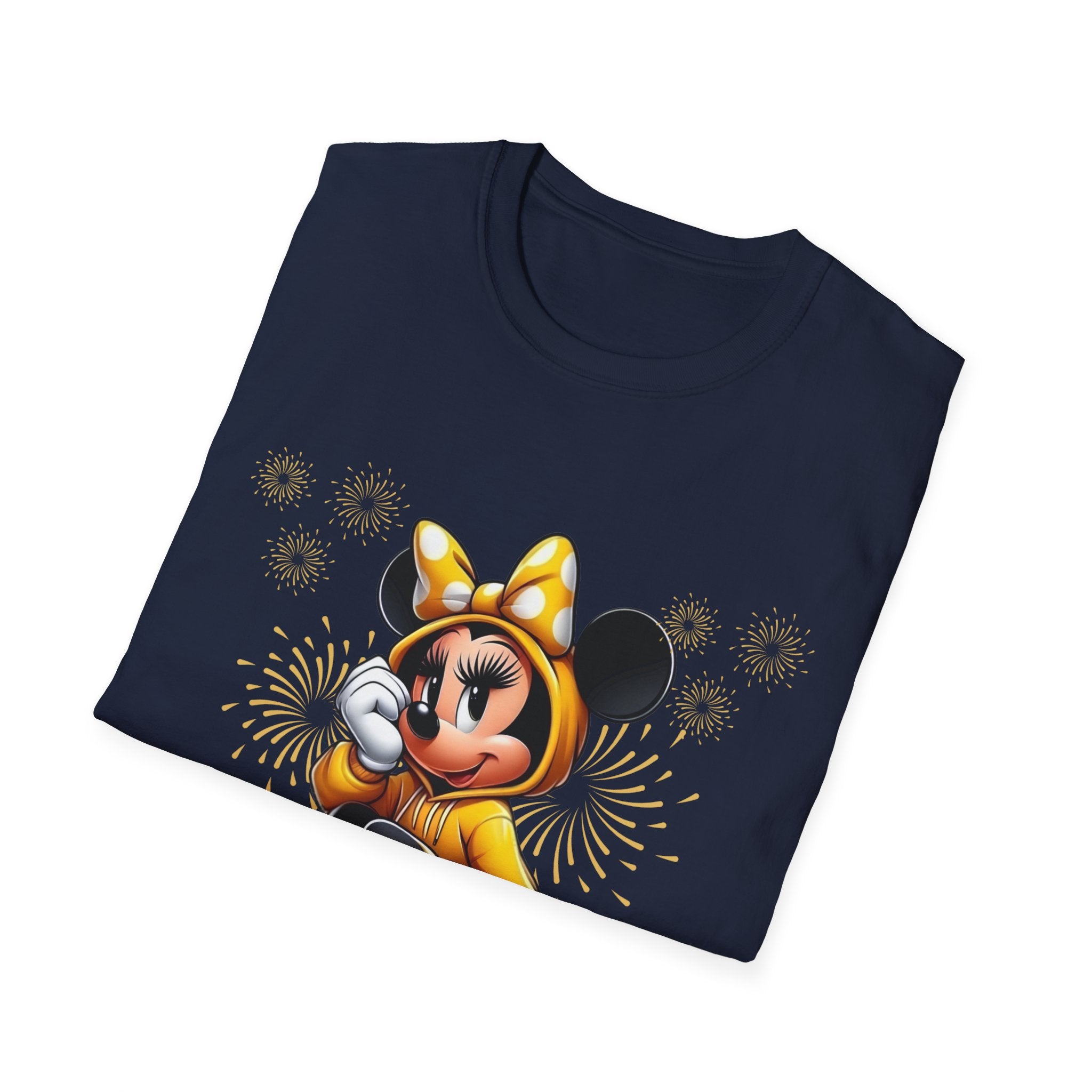 Minnie Mouse Cartoon Character Graphic T-Shirt — Yellow Hoodie Mouse Design