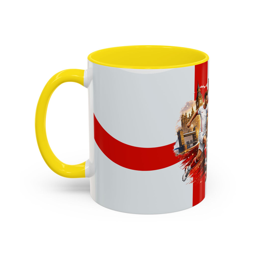England 2026 Football Cup Accent Mug — Lion & St. George Soccer Coffee Cup (11/15oz)