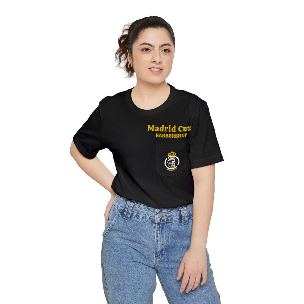 Barbershop Pocket T-Shirt — Madrid Cutz Logo Tee