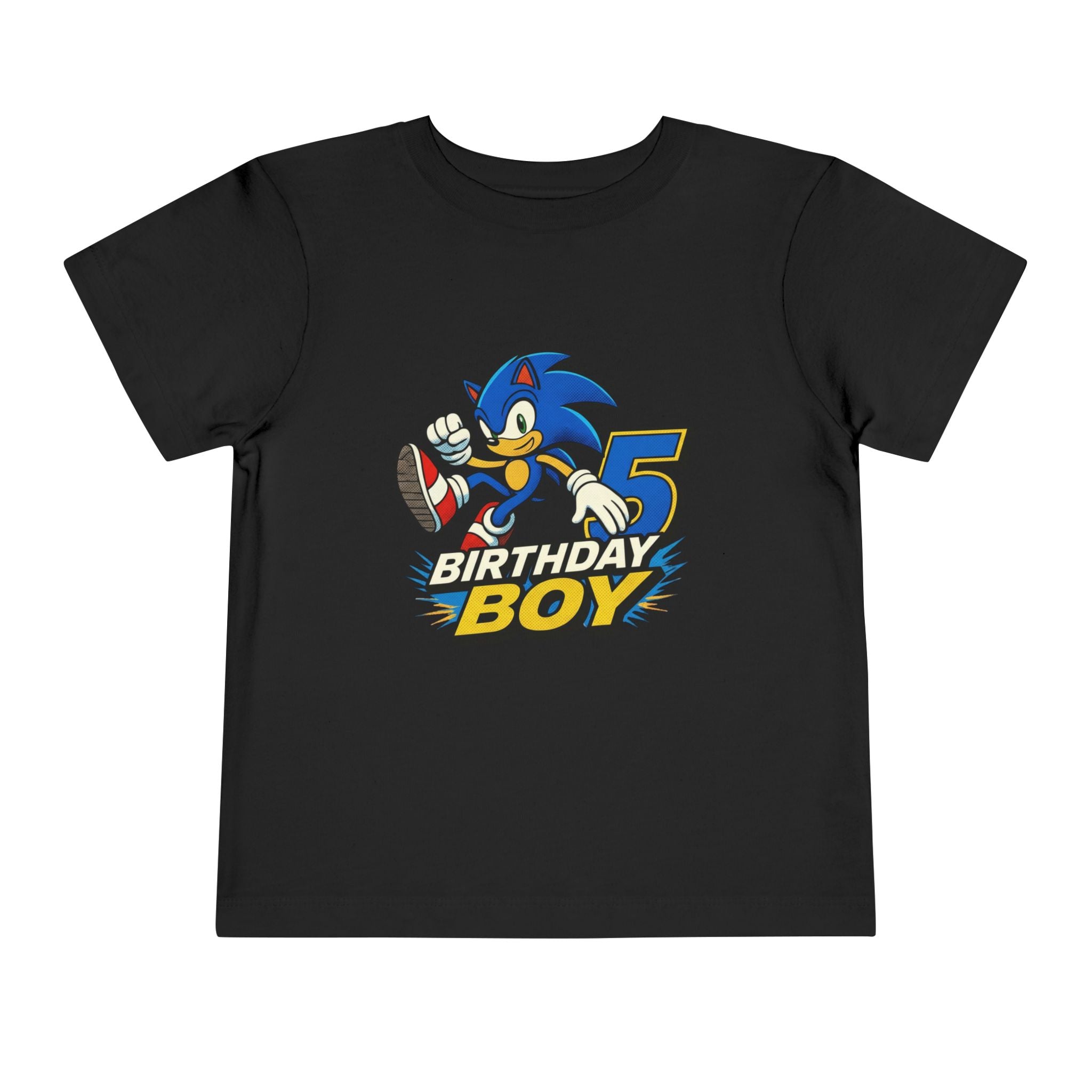 5th Birthday Boy Toddler Tee — SONIC 5 Birthday Shirt