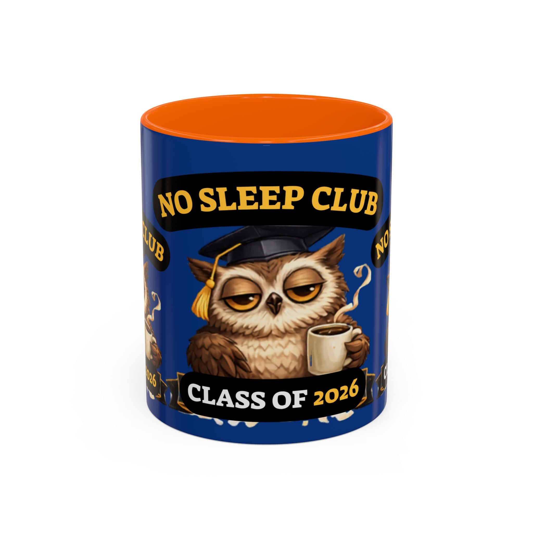 No Sleep Club Class of 2026 Coffee Mug — Graduation Owl Accent Mug (11/15oz)