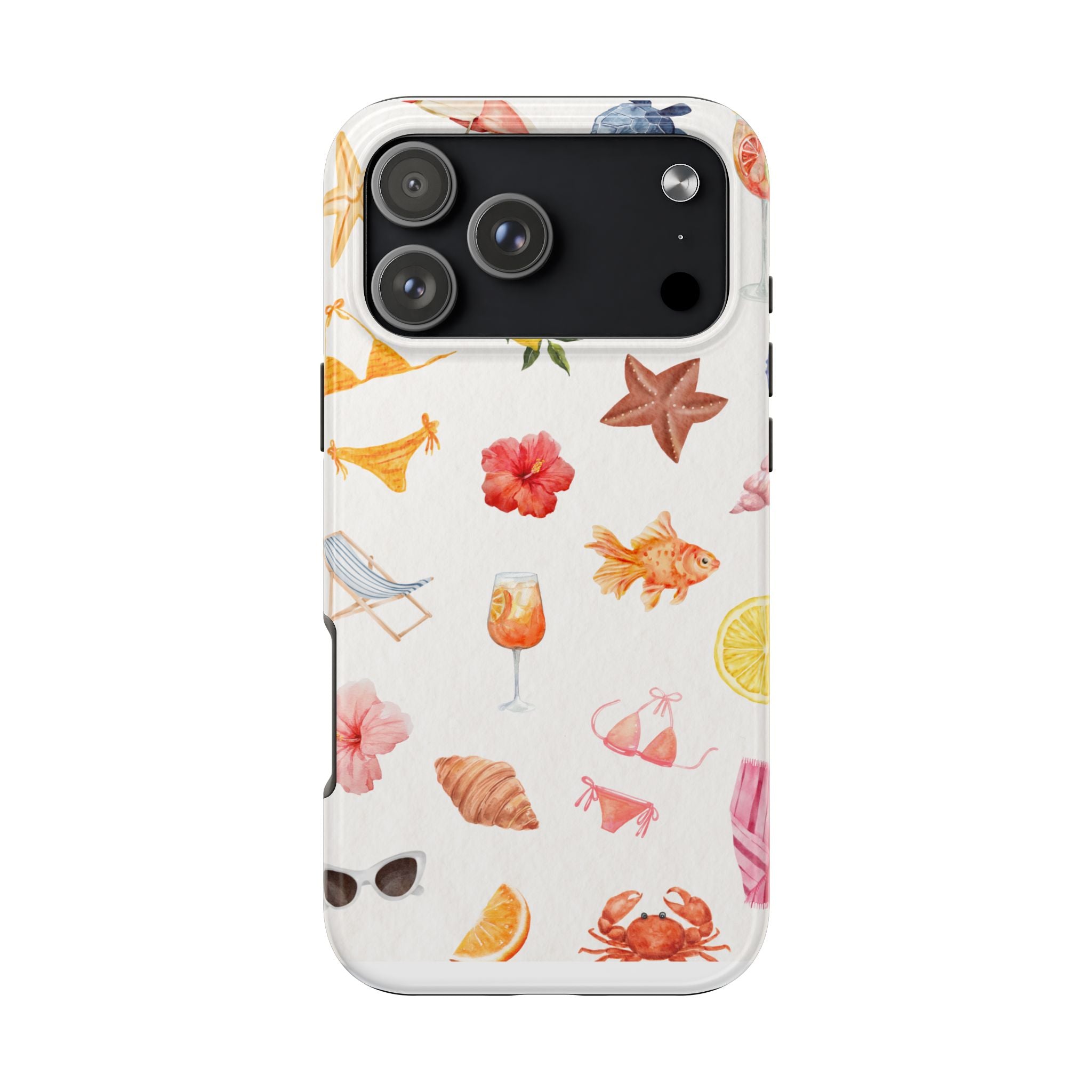 Summer Seashells Pattern Tough Phone Case — Beach Vacation Phone Cover