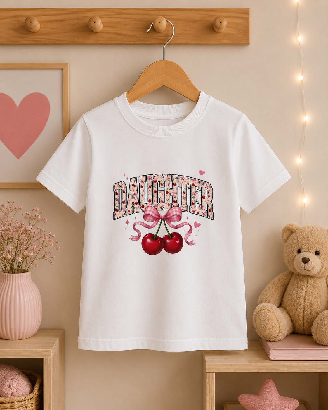 Youth Tee — Daughter Cherry Coquette Graphic Shirt
