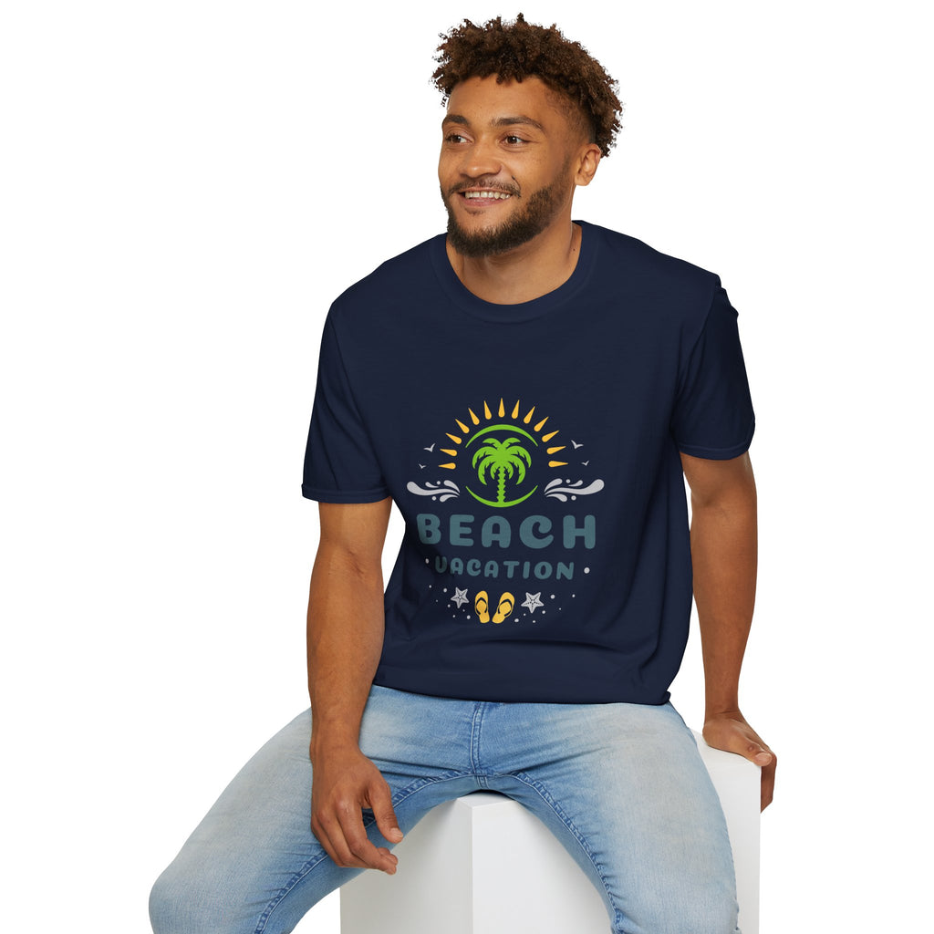 Beach Vacation T-Shirt — Palm Tree Sunset Graphic Tee