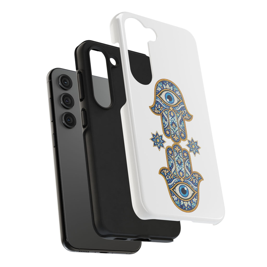 Hamsa Eye Tough Phone Case — Blue Mosaic Protective Phone Cover