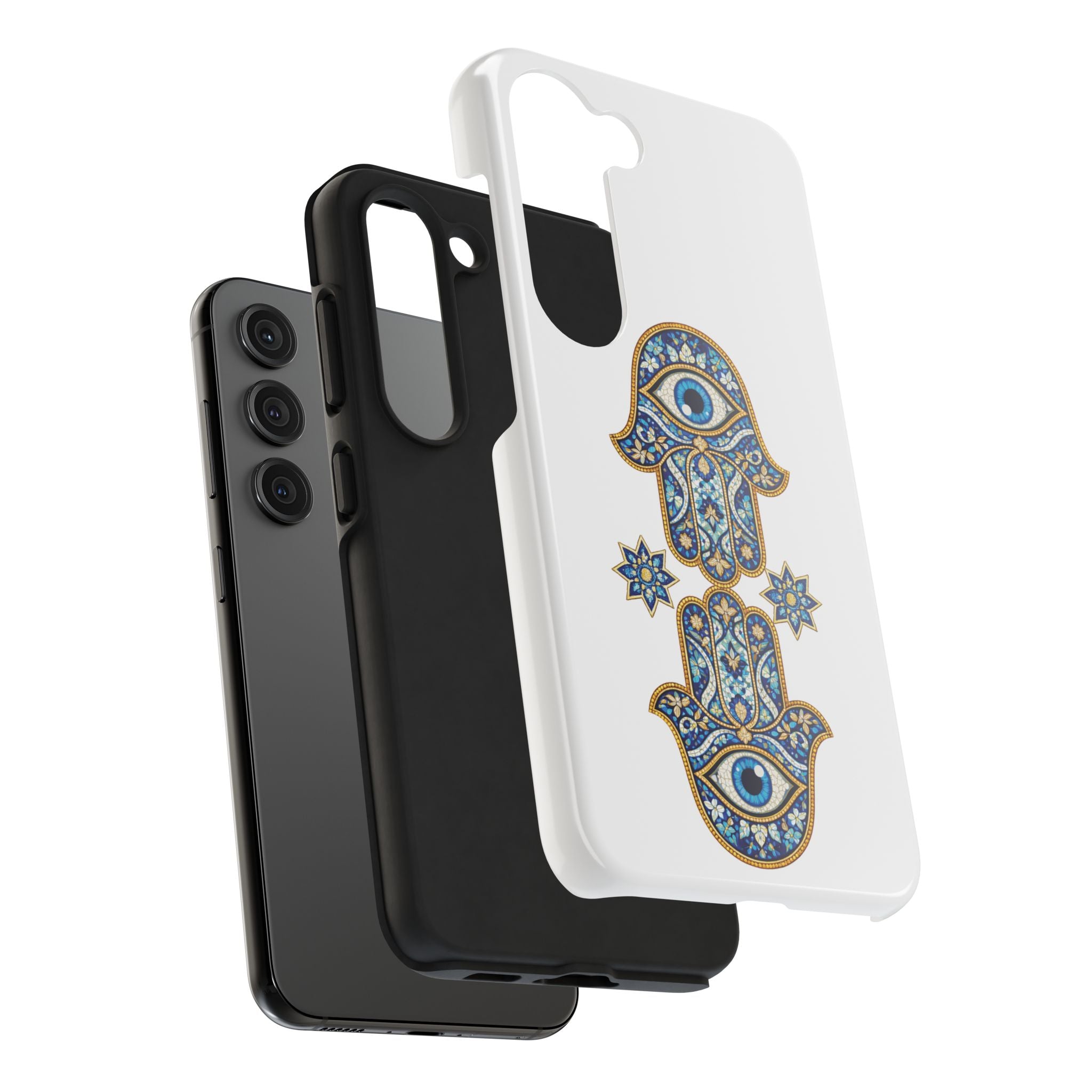 Hamsa Eye Tough Phone Case — Blue Mosaic Protective Phone Cover