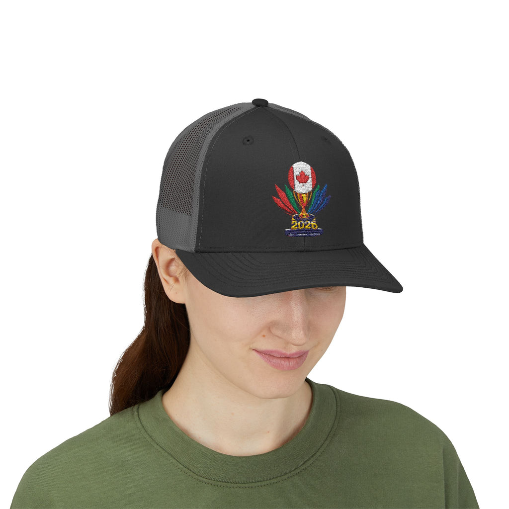 Embroidered Colorful Trophy Trucker Cap - Snapback Mesh Hat