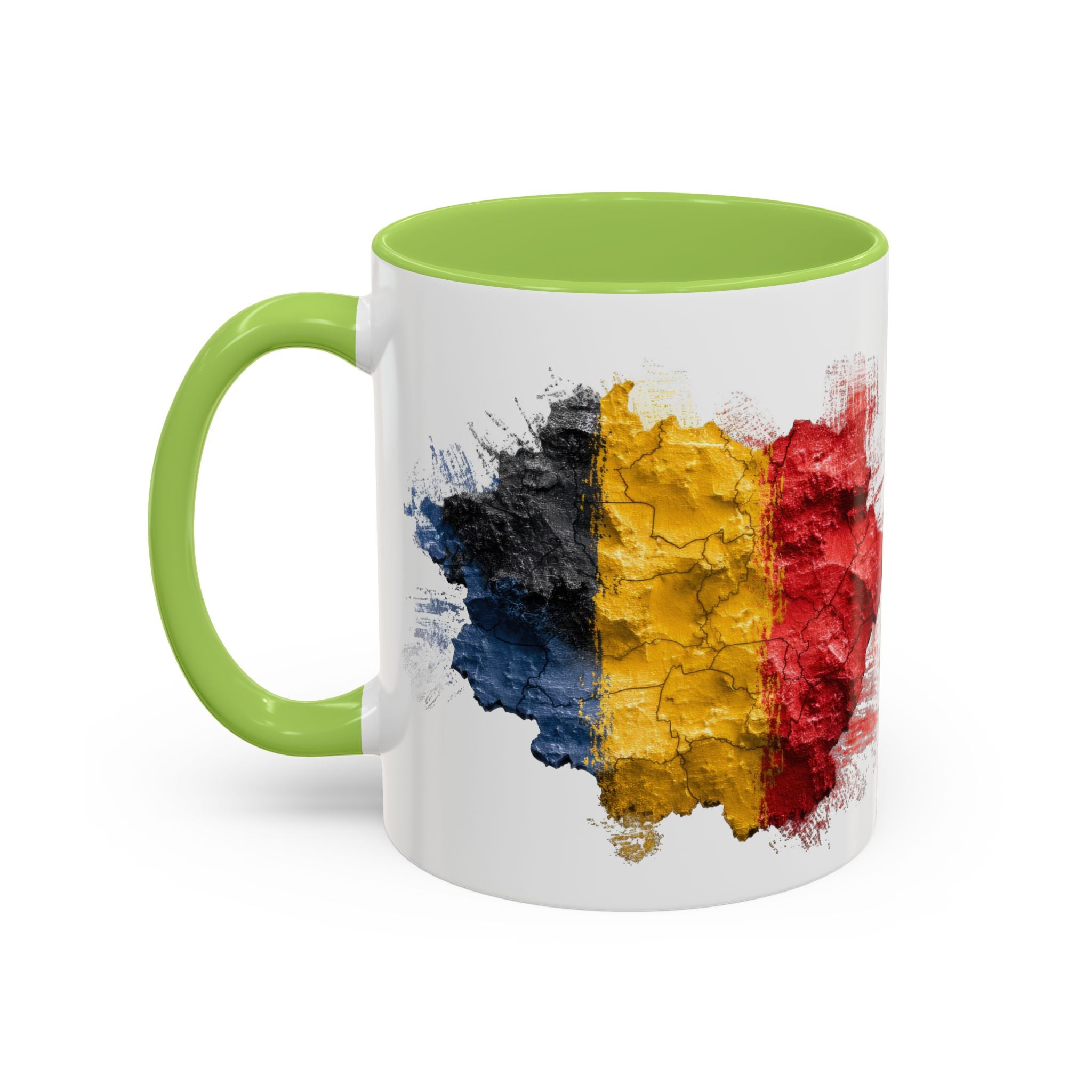 Belgium Flag Coffee Mug – Distressed Watercolor Accent Mug (11/15oz)