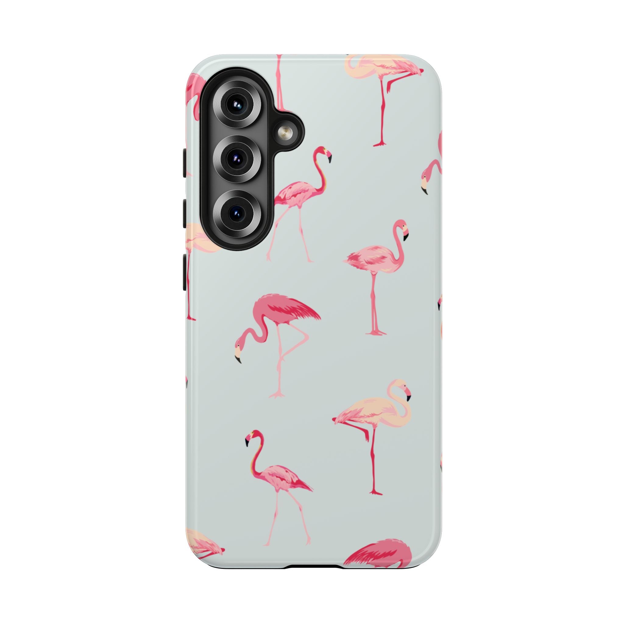 Flamingo Pattern Tough Phone Case — Cute Pink Birds Protective Phone Cover