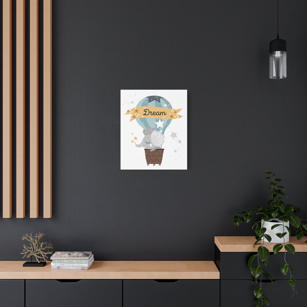 Canvas Wall Art — Dream Elephant Hot Air Balloon Nursery Print