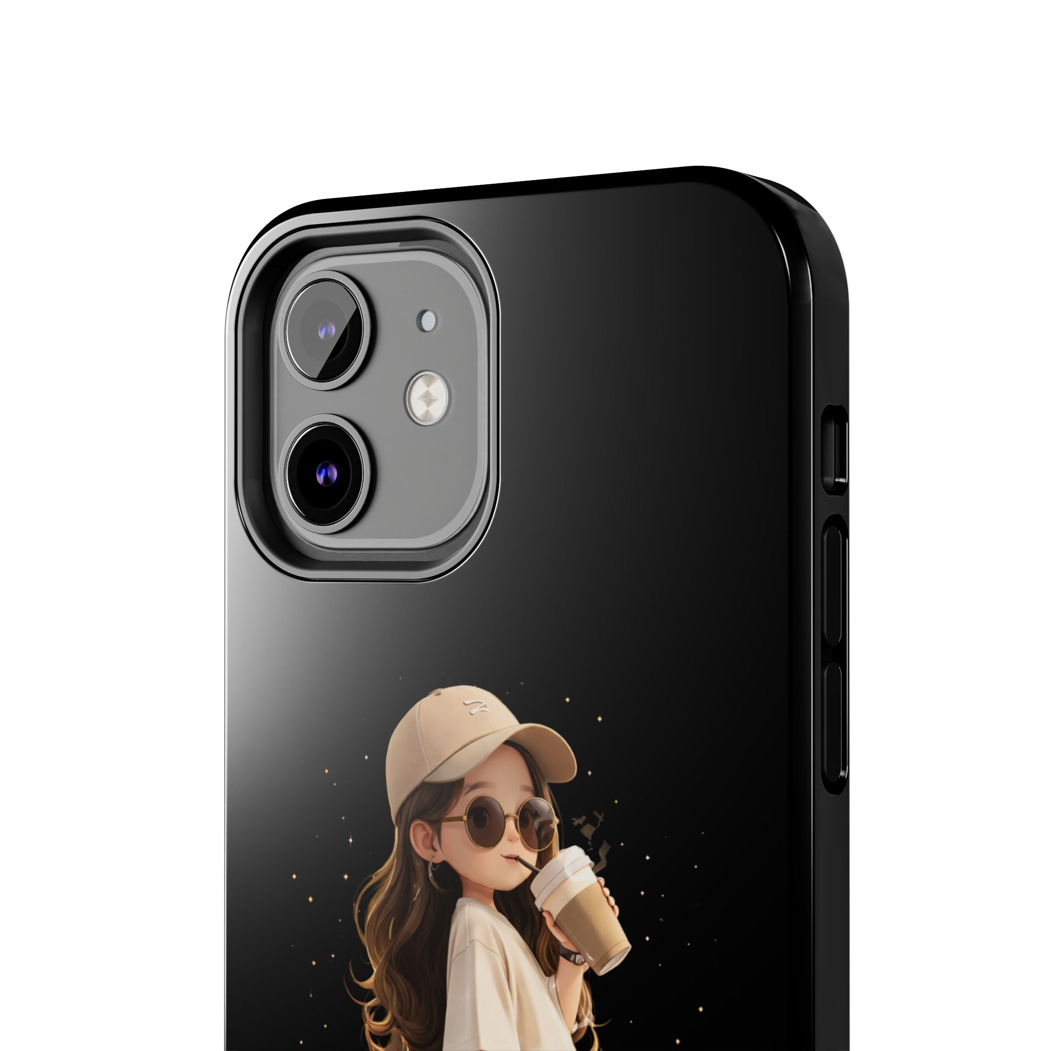 Phone Case — 'Running on Coffee' Cute Coffee Girl Protective Case