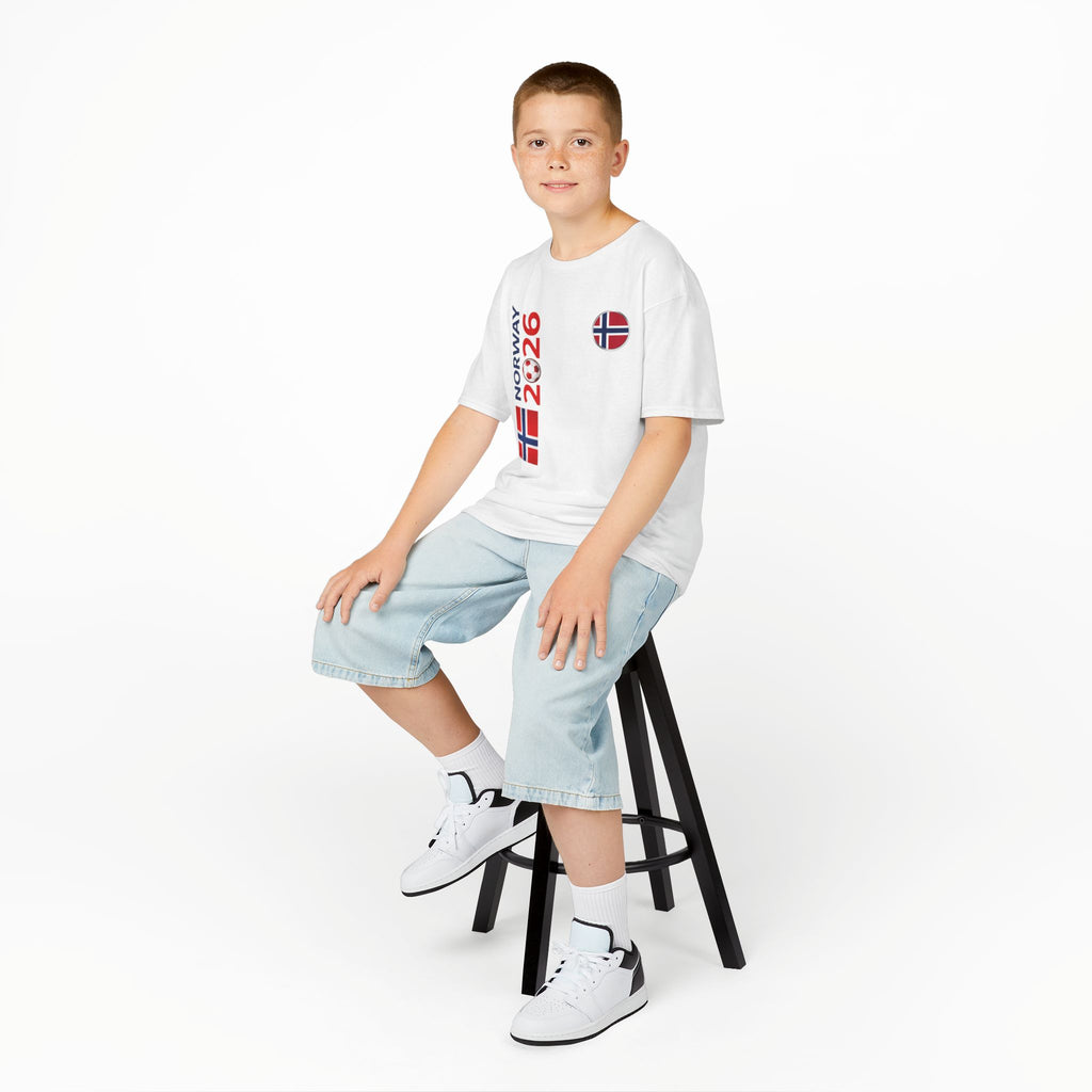 Norway 2026 Kids T-Shirt — Norwegian Flag Football Supporter Tee