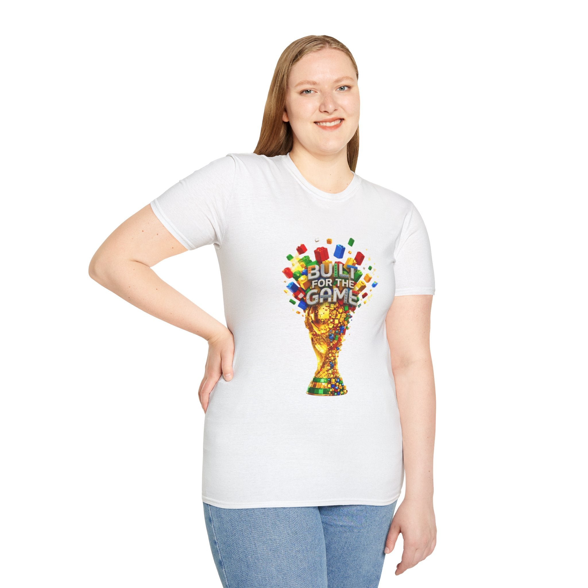 Soccer Trophy T-Shirt — "Built for the Game" Colorful World Cup Tee