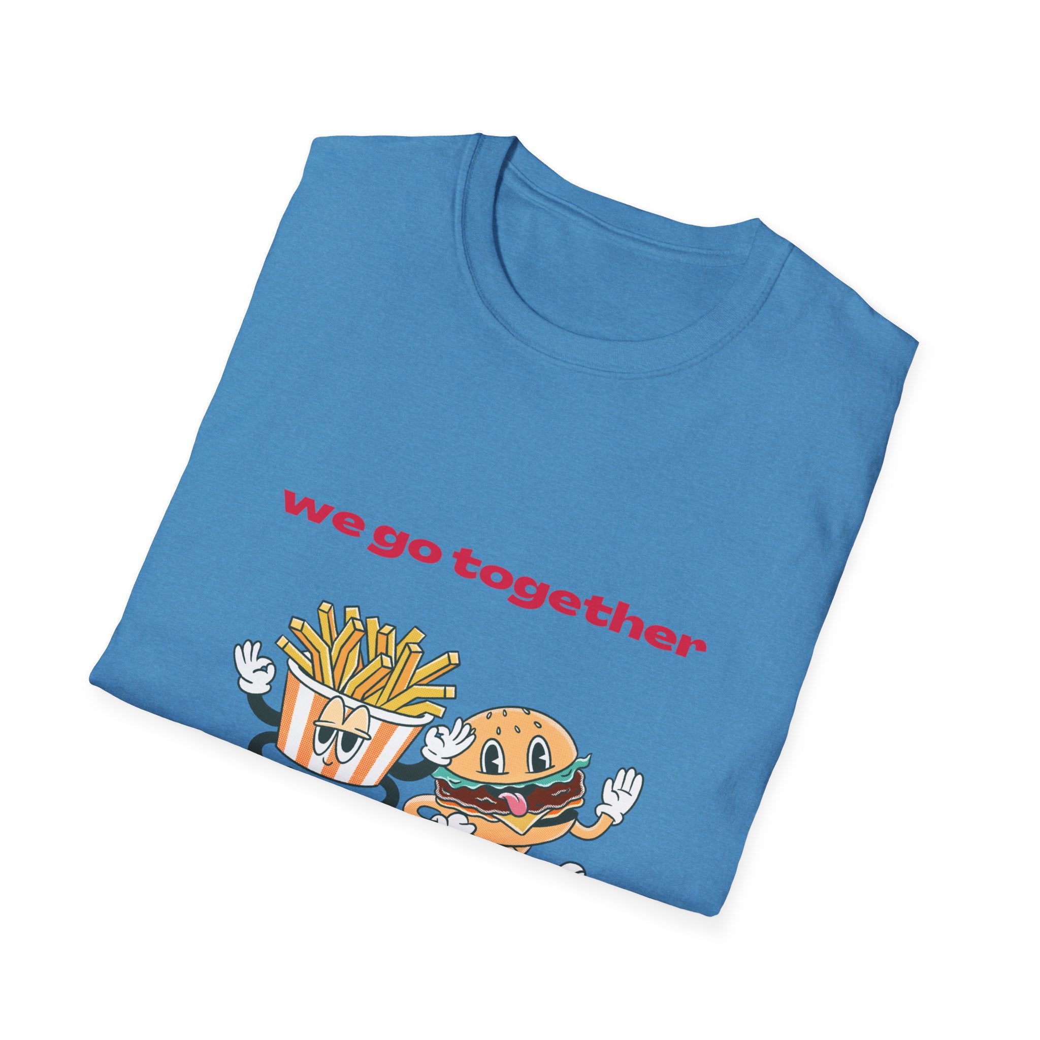 Burger & Fries Graphic T-Shirt — "We Go Together" Cute Matching Tee