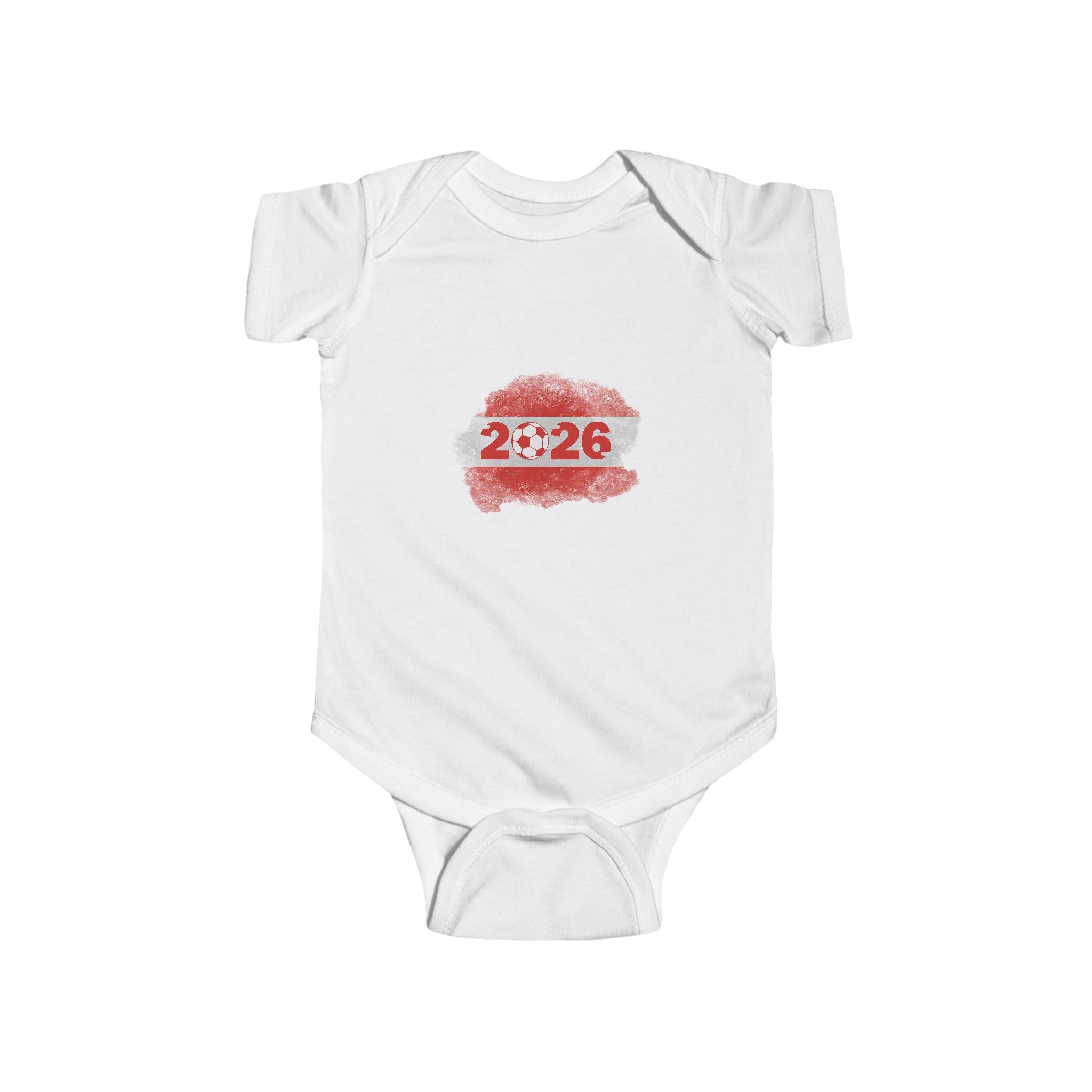 Austria 2026 Infant Bodysuit – Red Kiss & Crest Baby Onesie