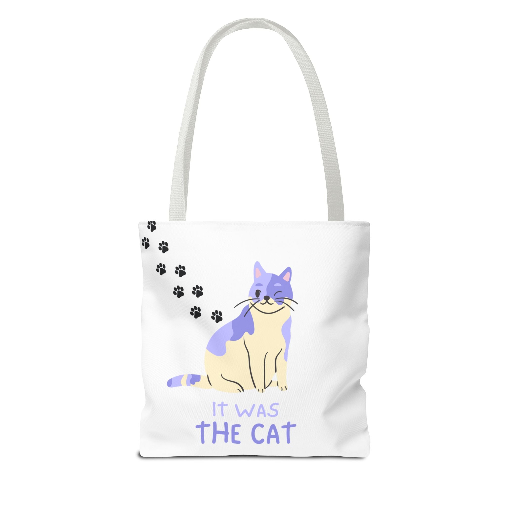 Cat Paw Print Tote — "It Wasn't Me" Funny Cat Tote Bag