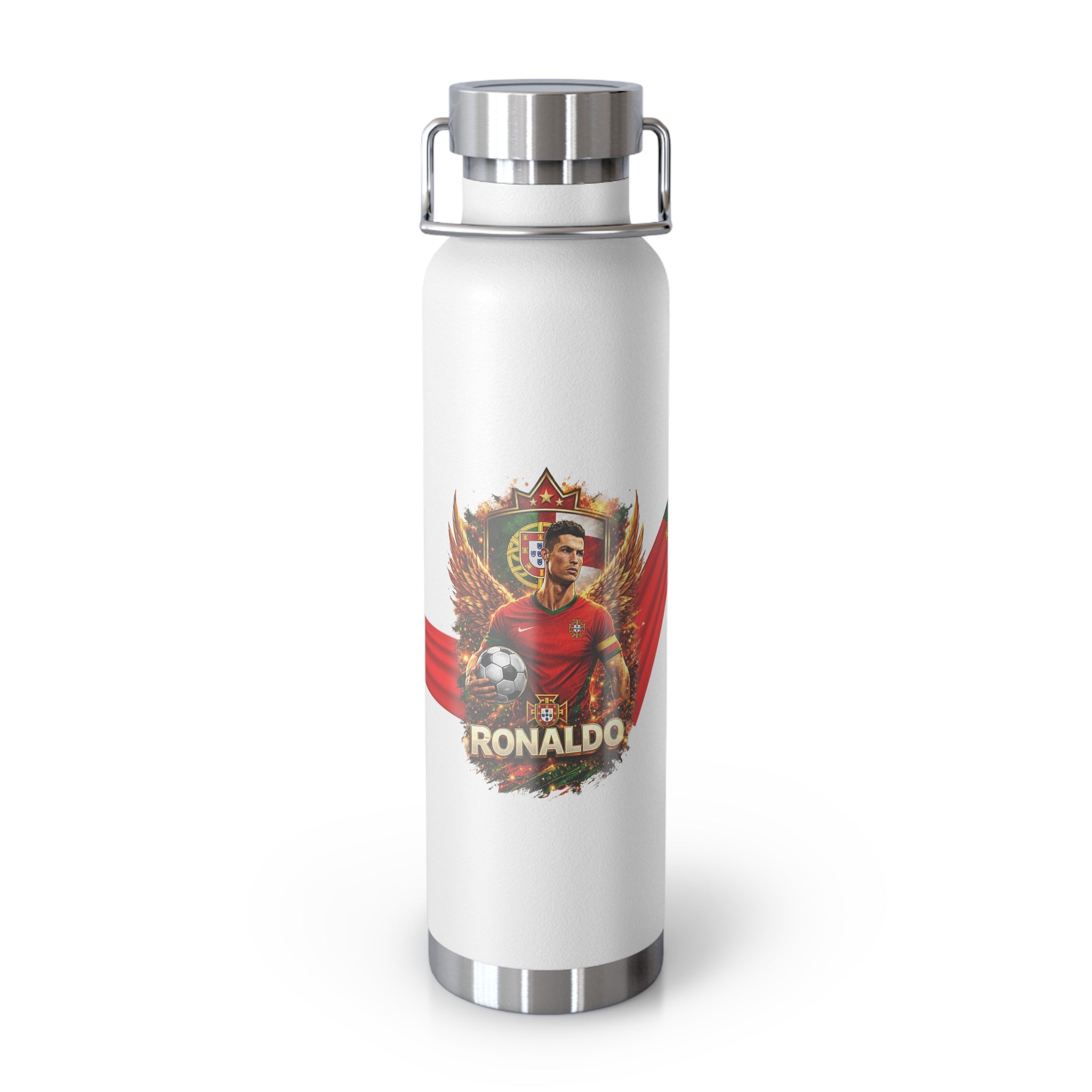Portugal Soccer Stainless Steel Water Bottle — 22oz Vacuum Insulated Sports Bottle