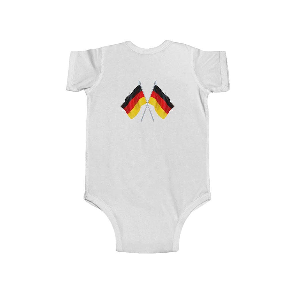 Infant Bodysuit – Germany 2026 Soccer Fan Graphic with Crossed German Flags