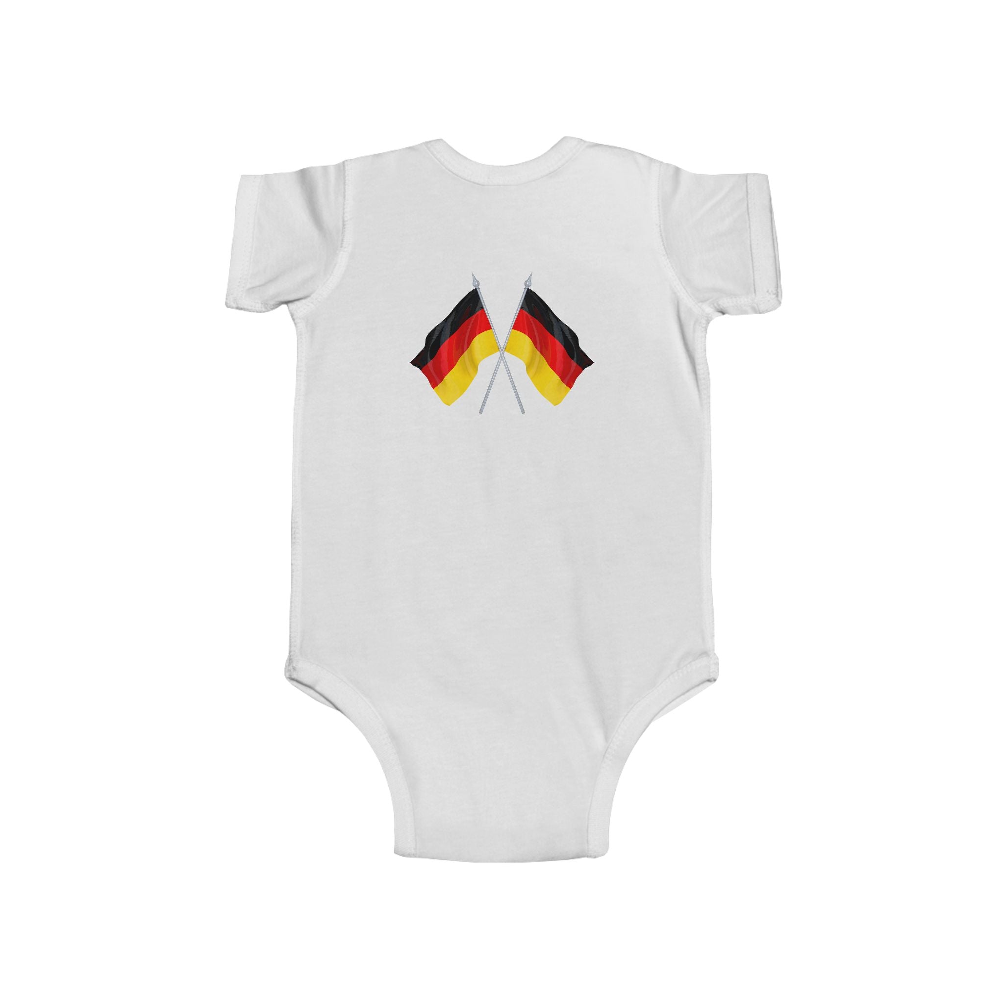 Infant Bodysuit – Germany 2026 Soccer Fan Graphic with Crossed German Flags