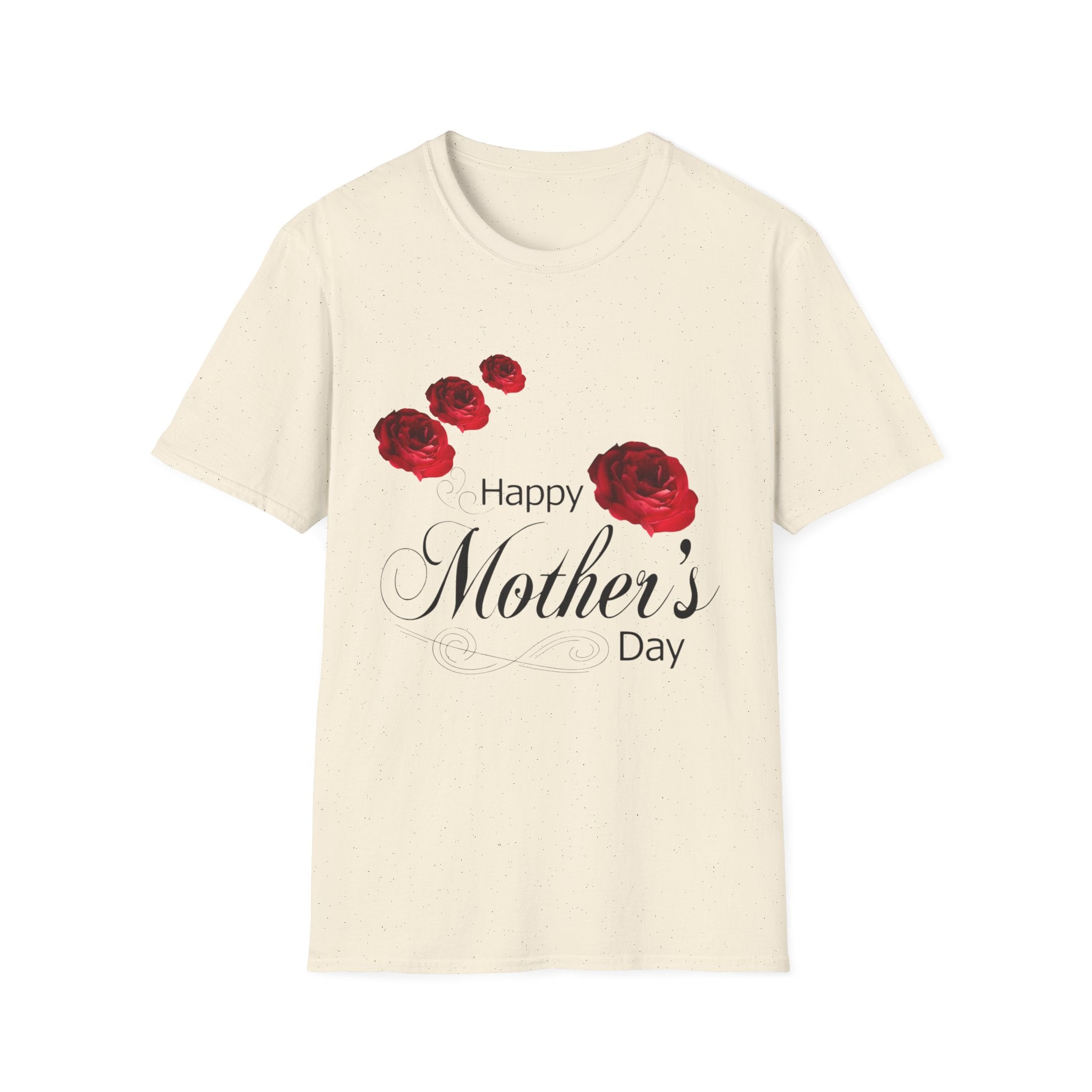 Mother's Day T-Shirt — "Happy Mother's Day" Red Rose Floral Tee