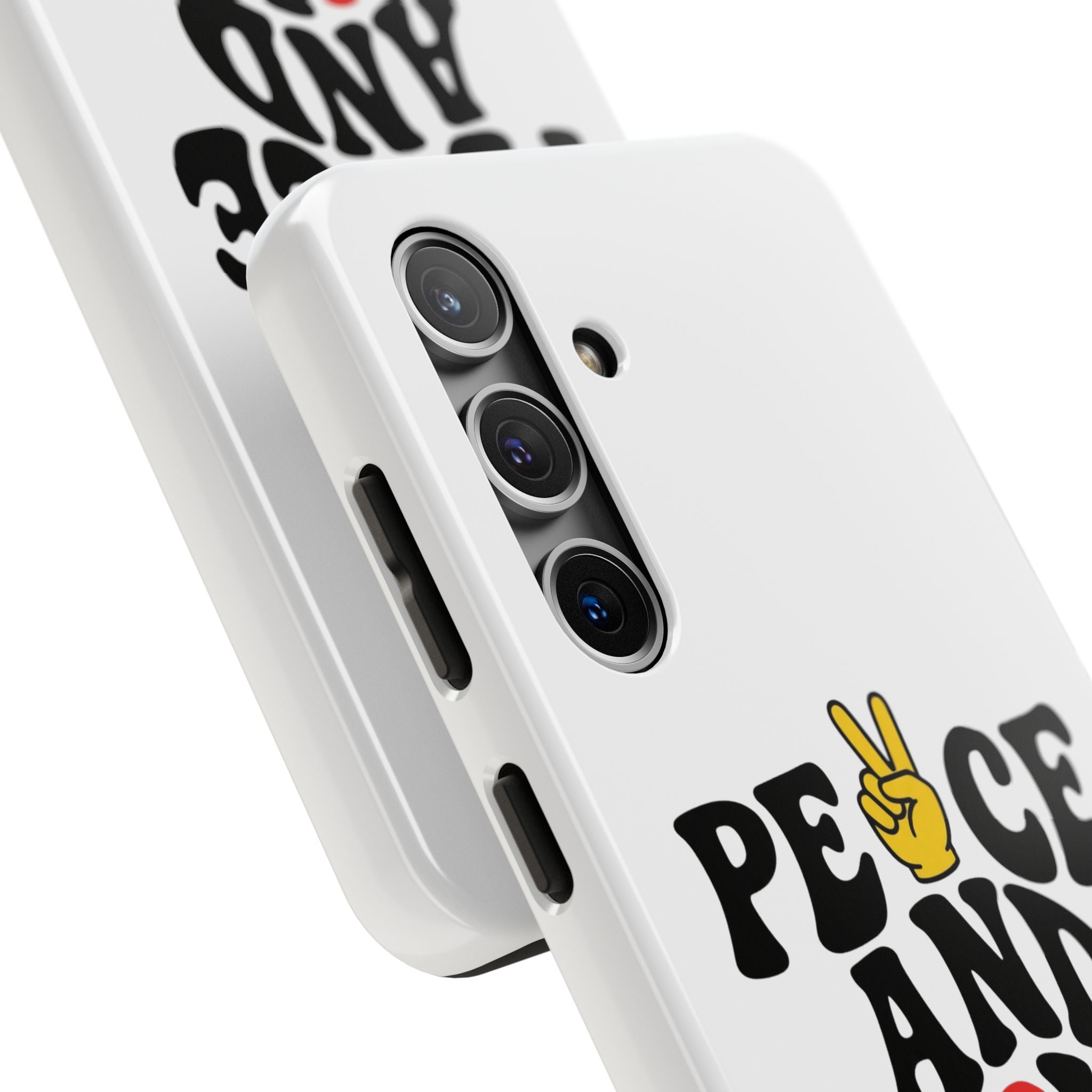 Peace and Love Tough Phone Case — Retro Peace Sign & Heart Protective Cover