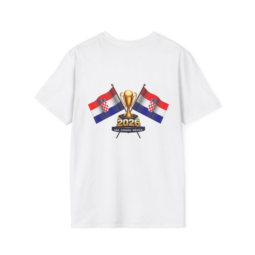 Croatia 2026 Soccer T-Shirt — Cup Fans Tee with Flags & Trophy