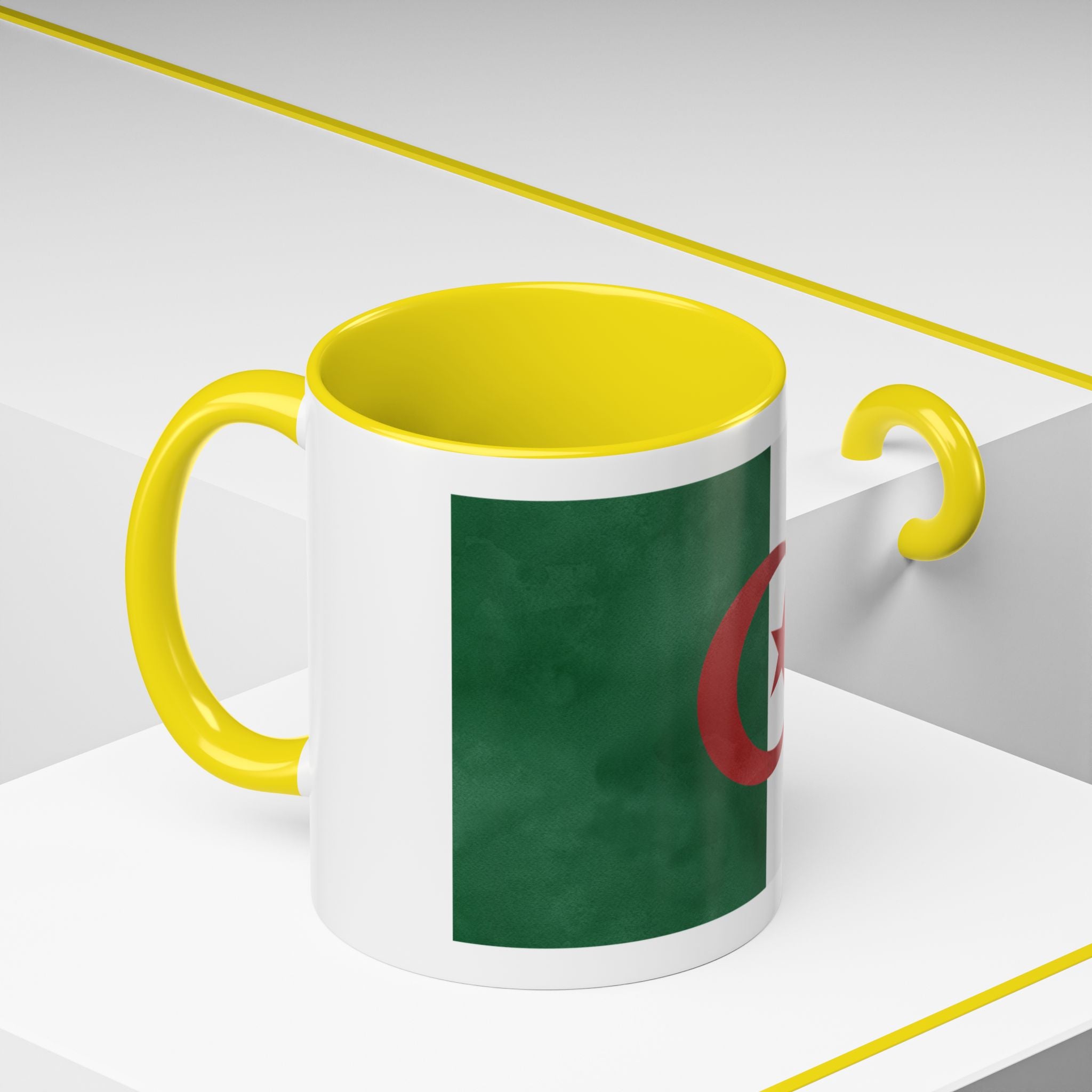 Algeria Flag Accent Coffee Mug (11/15oz) — Crescent & Star National Pride Tea Cup