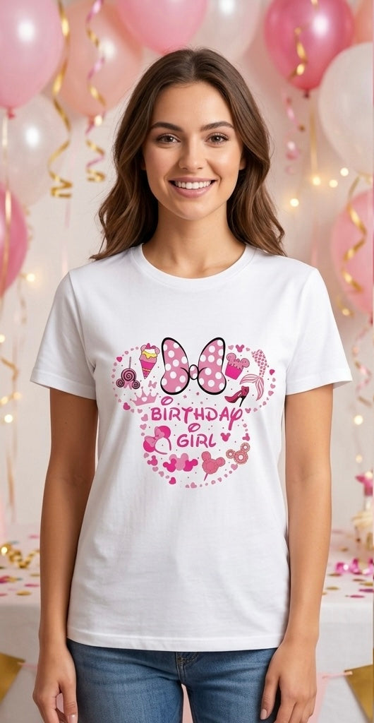 Birthday Girl T-Shirt — Pink Minnie Mouse Inspired Tee