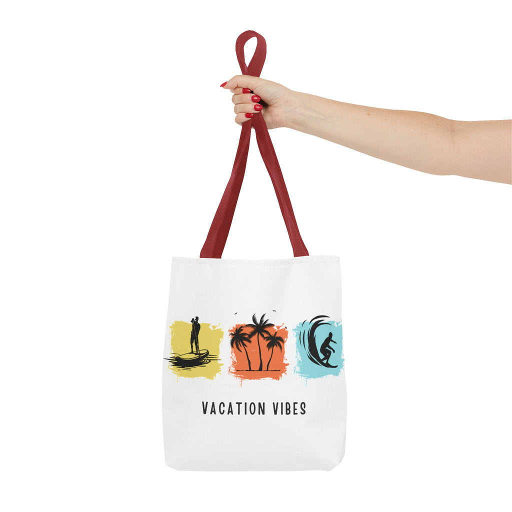 Vacation Vibes Tote Bag — Beach Palm Surf Graphic Tote