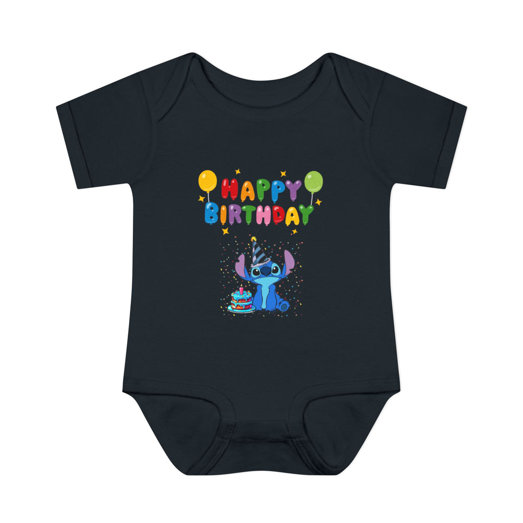 Stiche birthday Infant Baby Rib Bodysuit