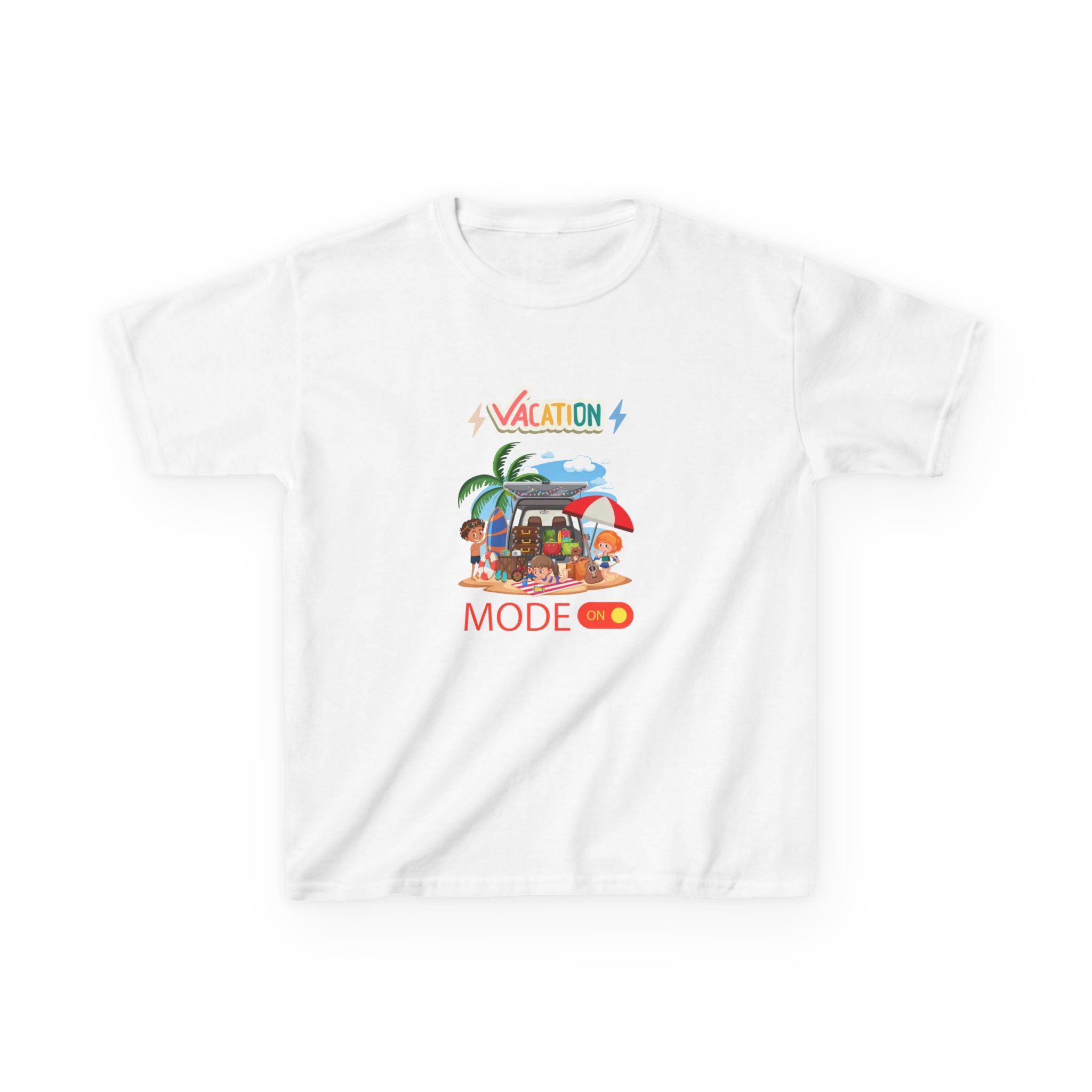 Kids Tee — "Vacation Mode" Beach Graphic Shirt