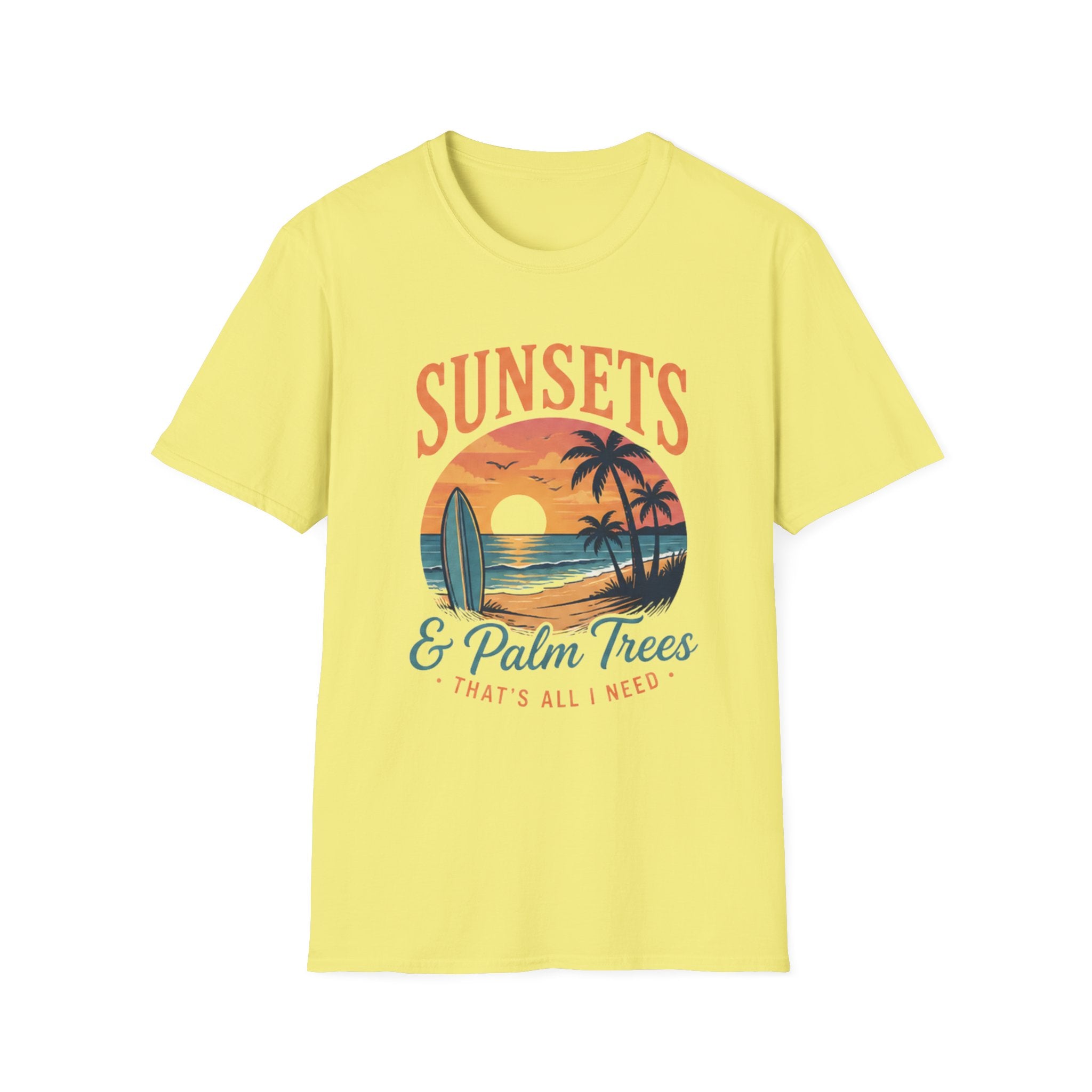 Sunsets & Palm Trees unisex T-Shirt — Tropical Surf Retro Tee