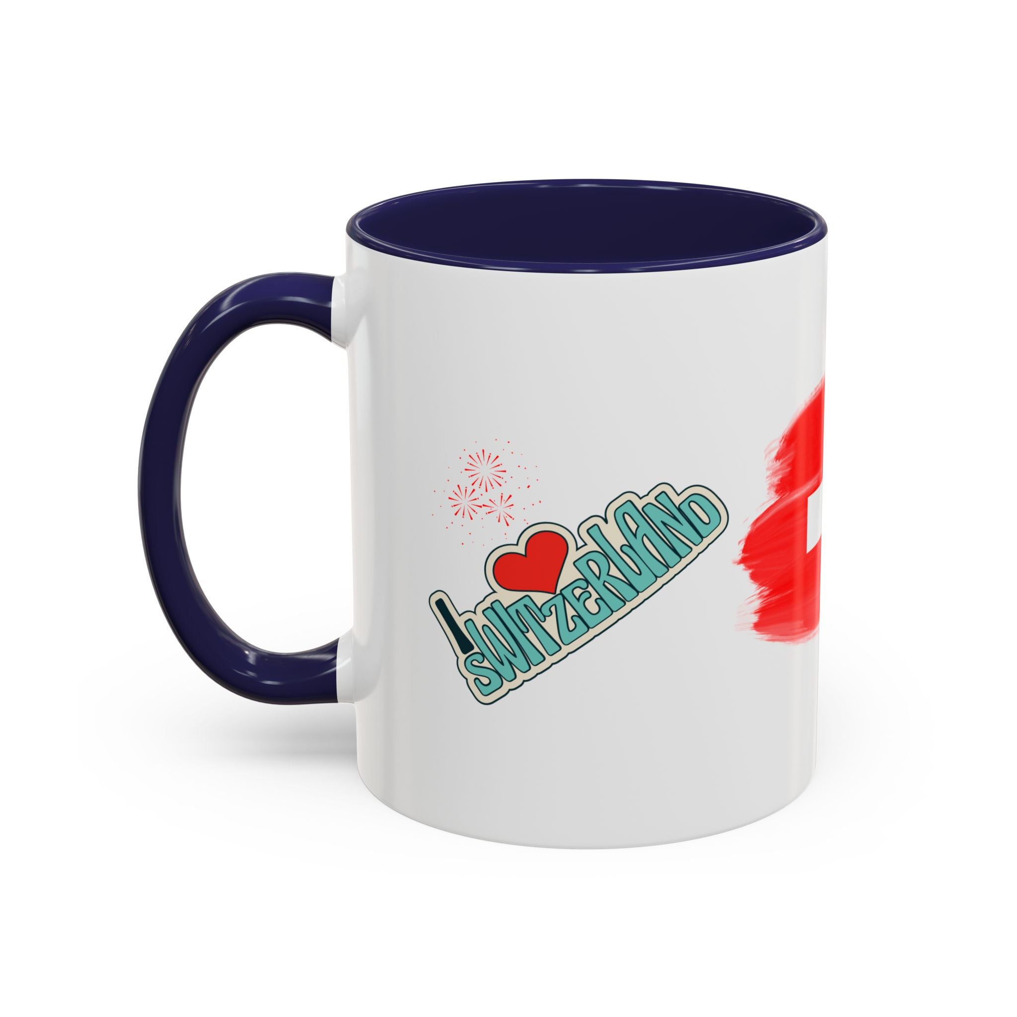 Switzerland Flag Accent Coffee Mug – I  Switzerland Travel Souvenir