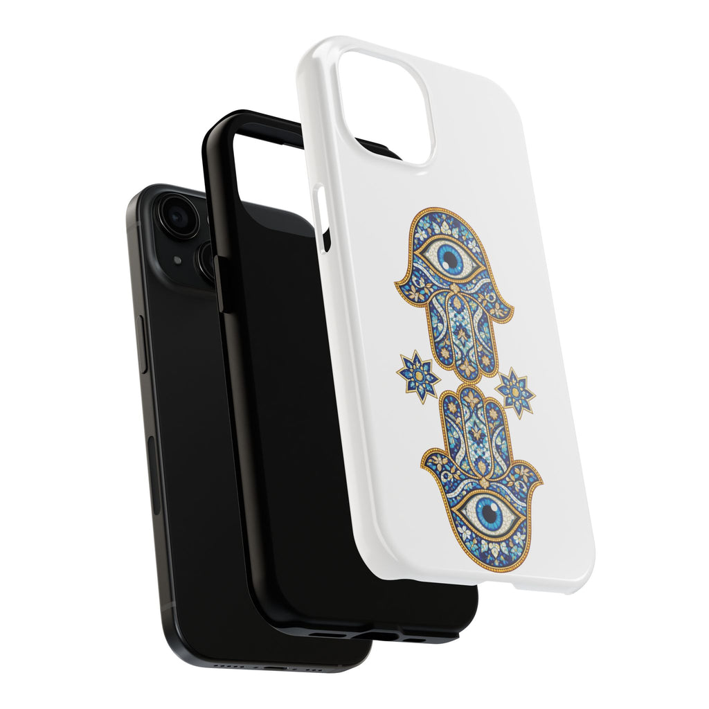 Hamsa Eye Tough Phone Case — Blue Mosaic Protective Phone Cover
