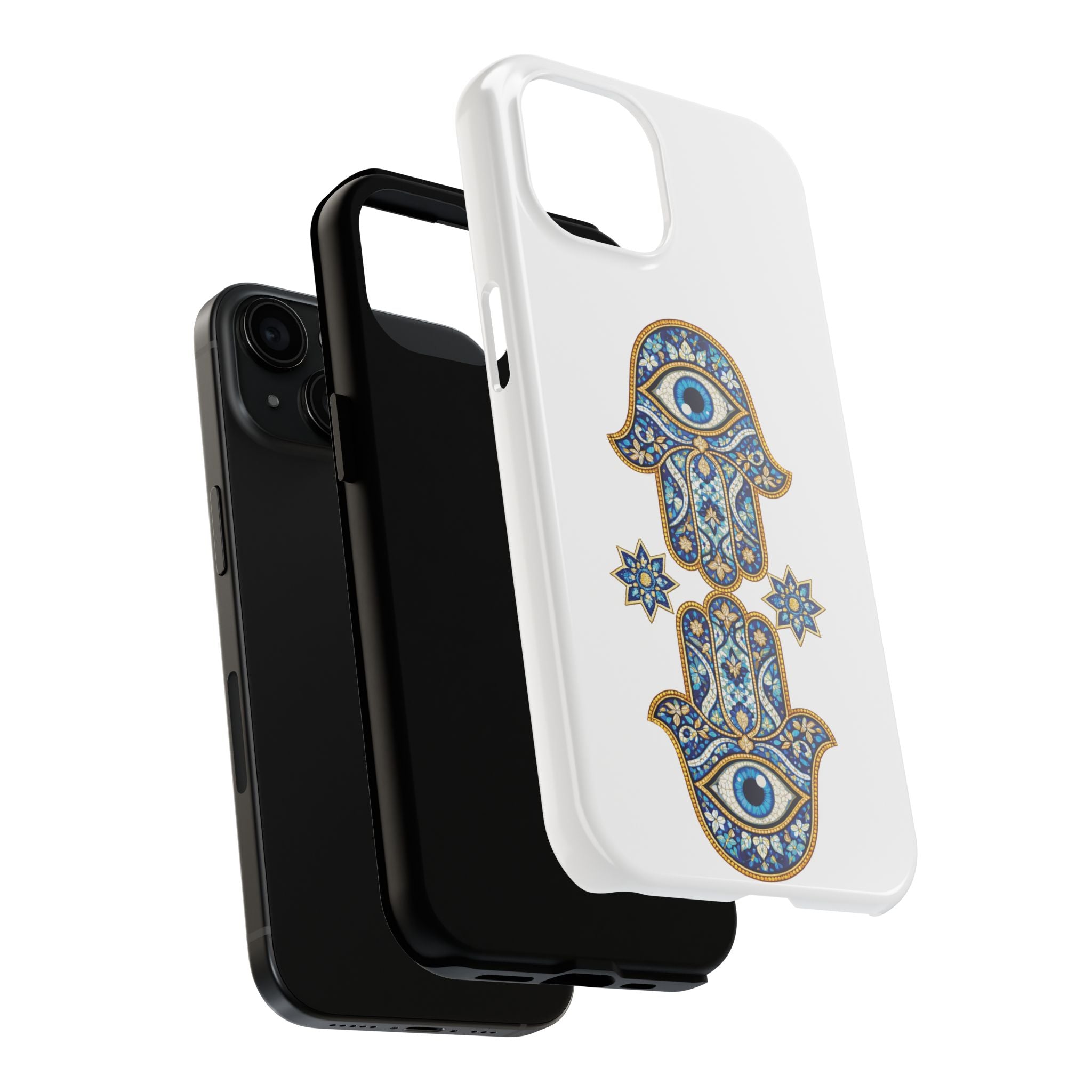Hamsa Eye Tough Phone Case — Blue Mosaic Protective Phone Cover