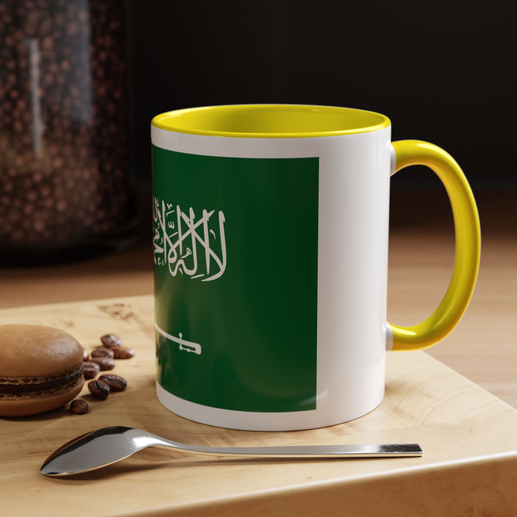 Saudi Arabia Flag Accent Coffee Mug — Patriotic 11/15oz Ceramic