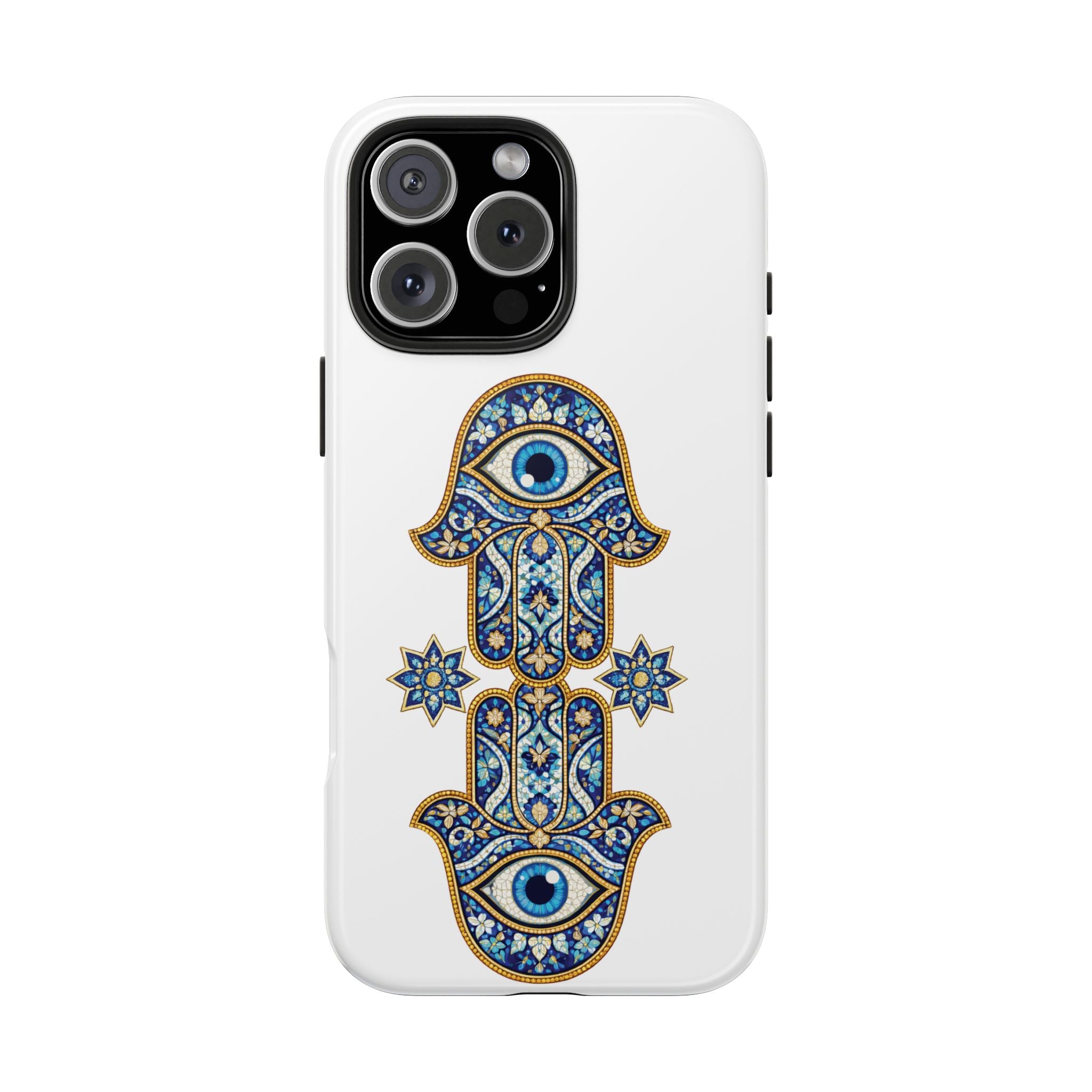 Hamsa Eye Tough Phone Case — Blue Mosaic Protective Phone Cover