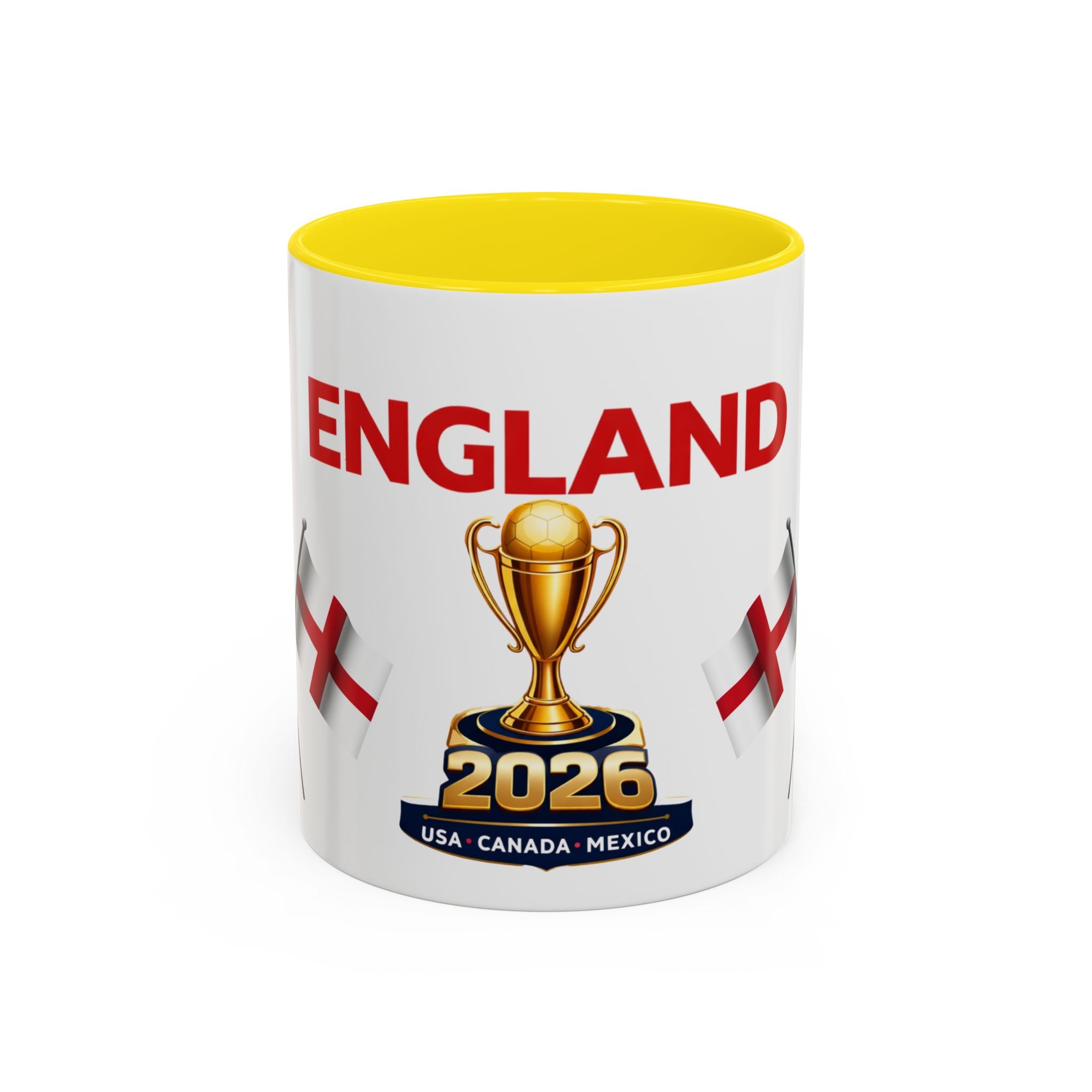 England 2026 Soccer Trophy Accent Coffee Mug — Cup Fan Gift (11/15oz)