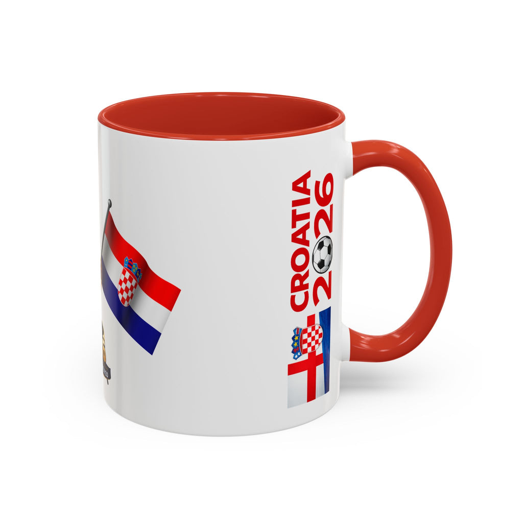 Croatia 2026 Soccer Fan Coffee Mug — Flags & Trophy Cup Design
