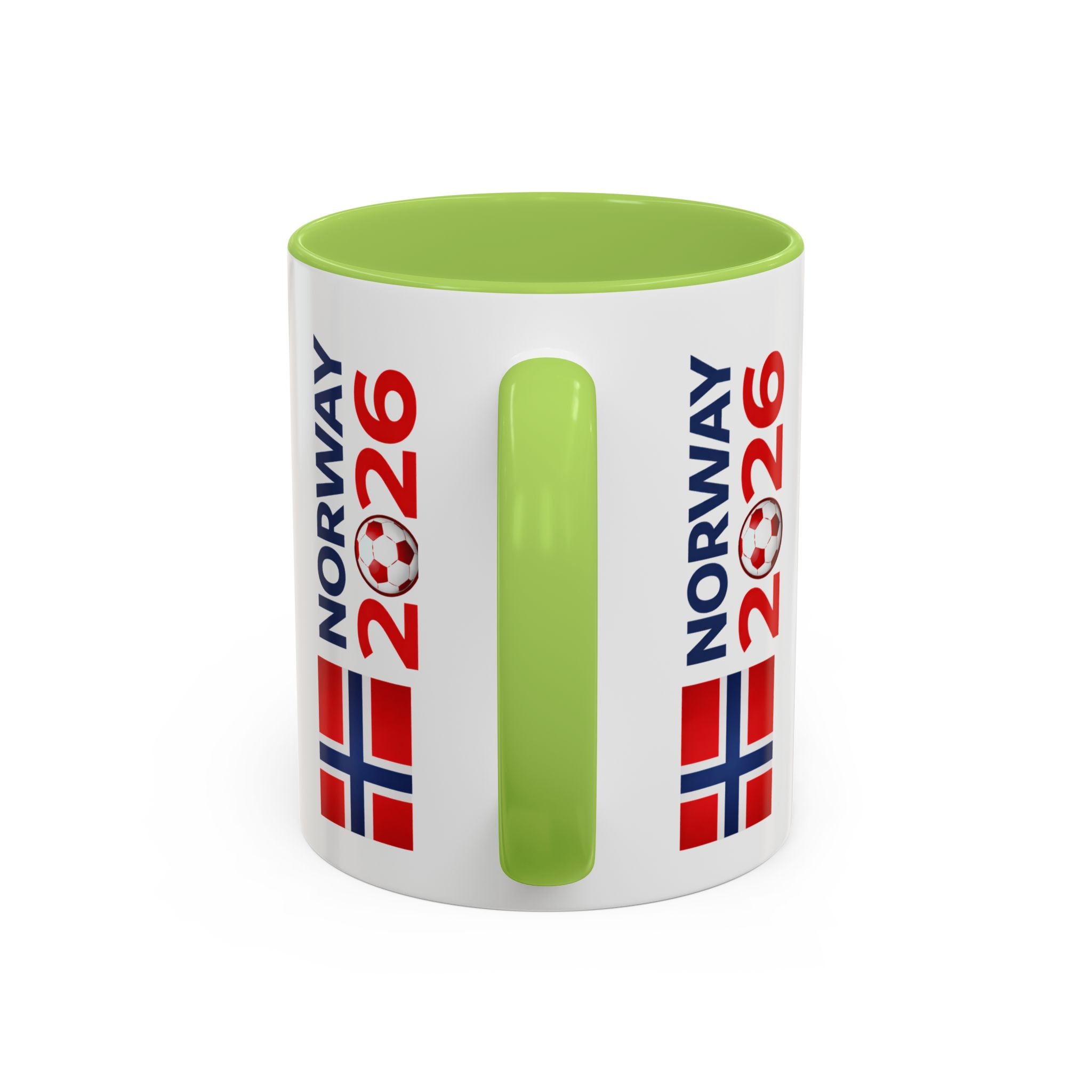 Norway Flag Accent Coffee Mug – Norway 2026 Soccer Fan Ceramic Mug (11/15oz)