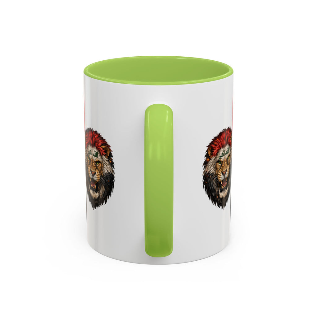 Iraq Flag Accent Coffee Mug with Lion Emblem – Patriotic Iraqi 11/15oz Mug