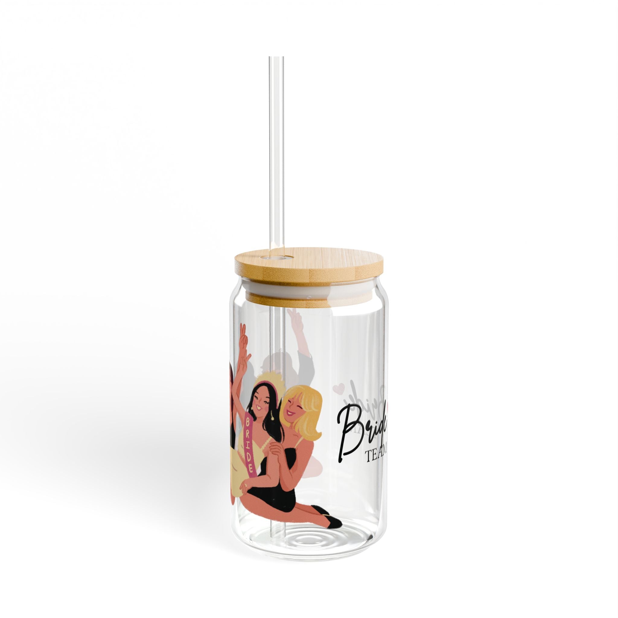 Bride Tribe 16oz Sipper Glass – Bachelorette Party Tumbler with Straw